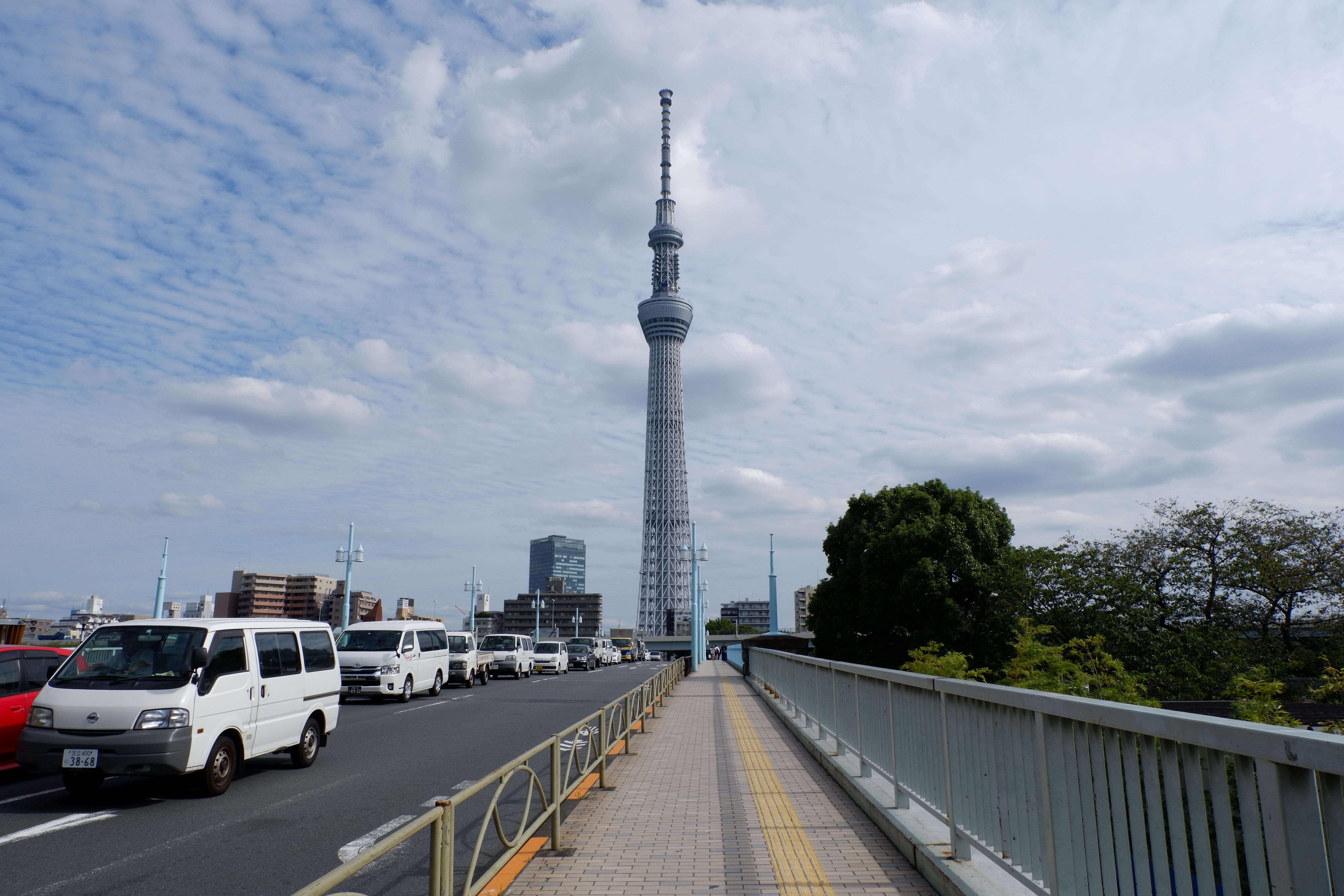 building exterior, sky, outdoors, bridge, asia, connection, day, technology, spire, cityscape, road, rainbow bridge, architecture, cloud - sky, building, HD Wallpaper