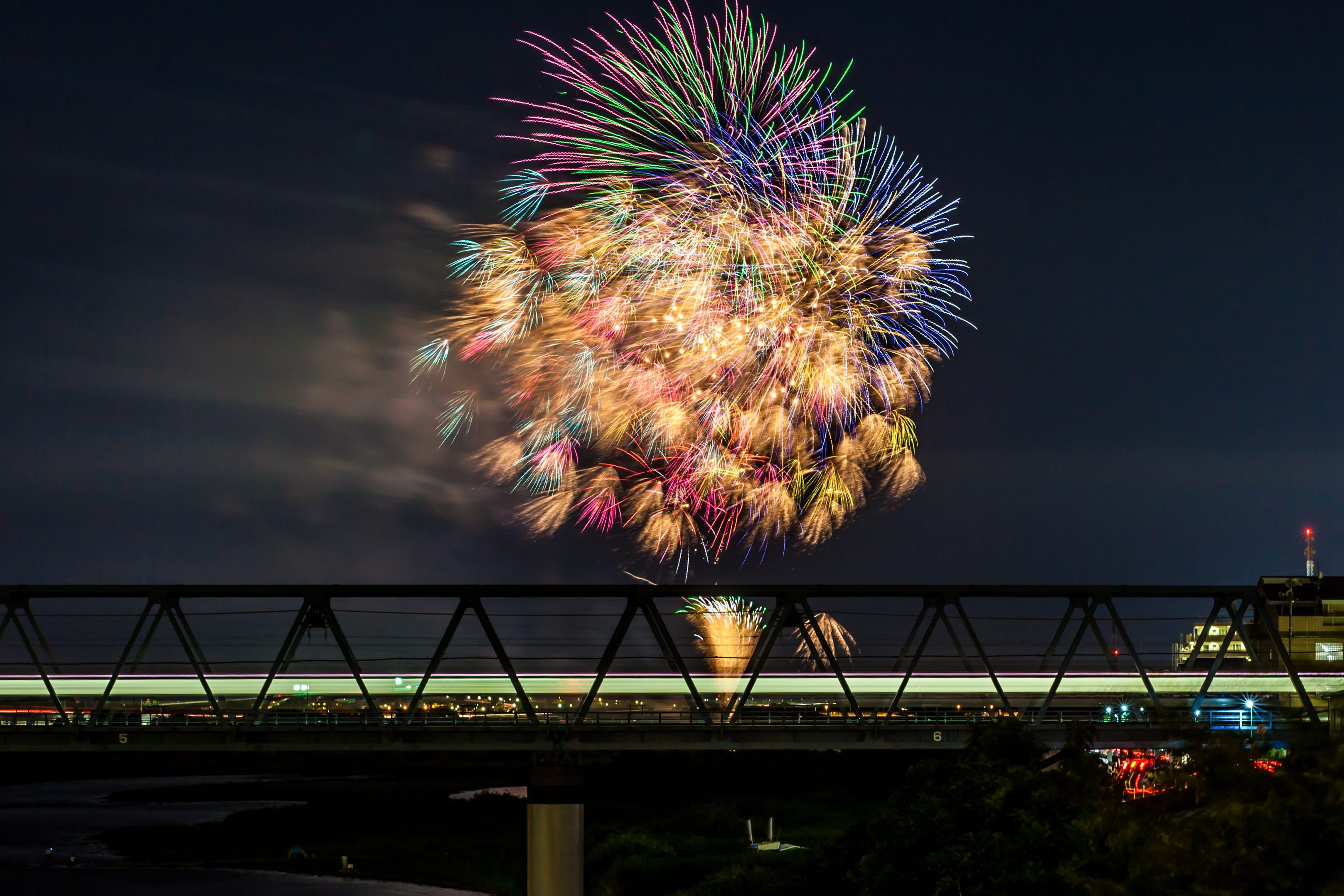 sparks, multi colored, celebration, long exposure, country japan, photo, illuminated, event, exploding, firework - man made object, built structure, architecture, HD Wallpaper