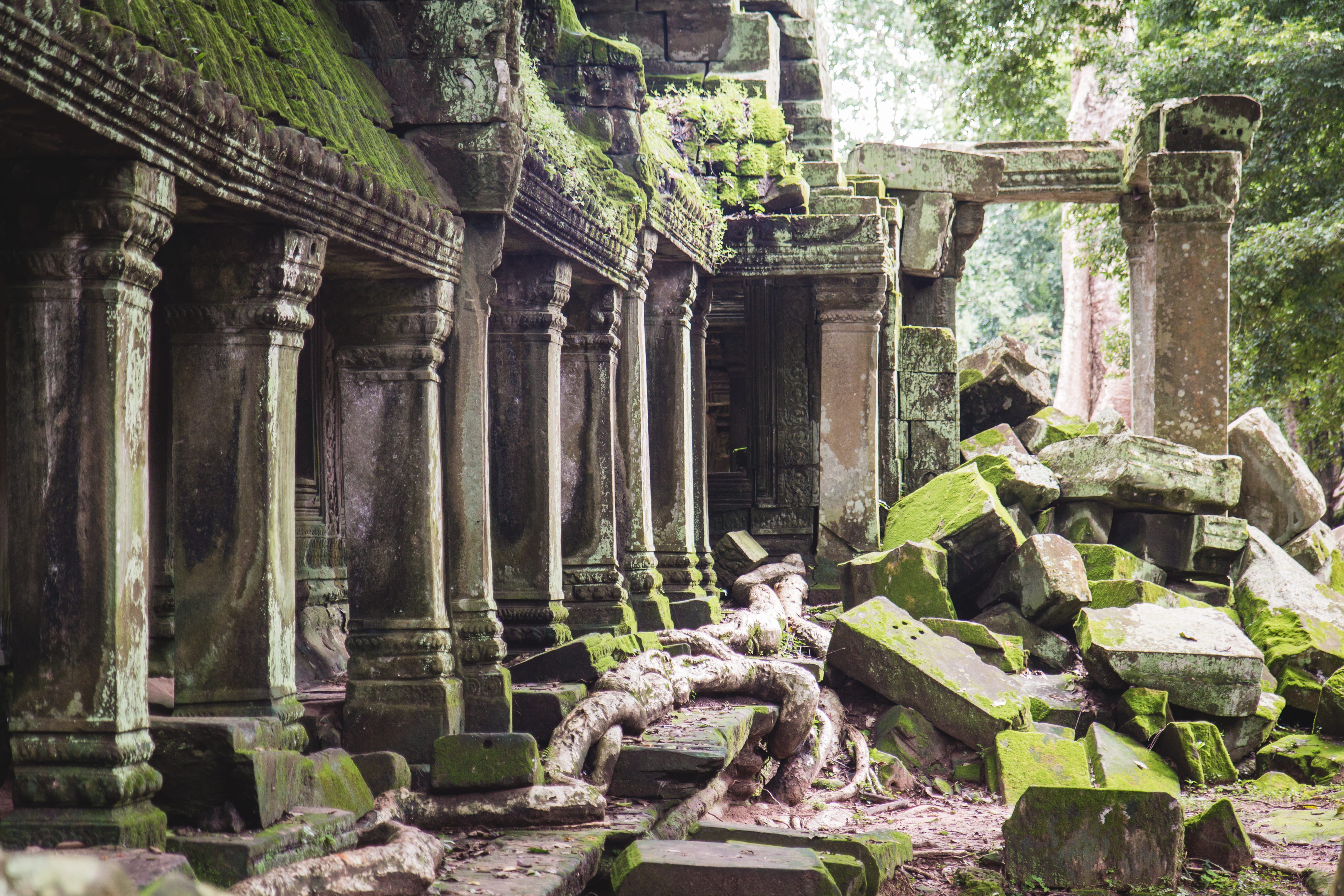 ruins, temple, ancient civilization, old, archaeology, the past, building, structure, spirituality, belief, abandoned, gray, posts, architecture, column, HD Wallpaper
