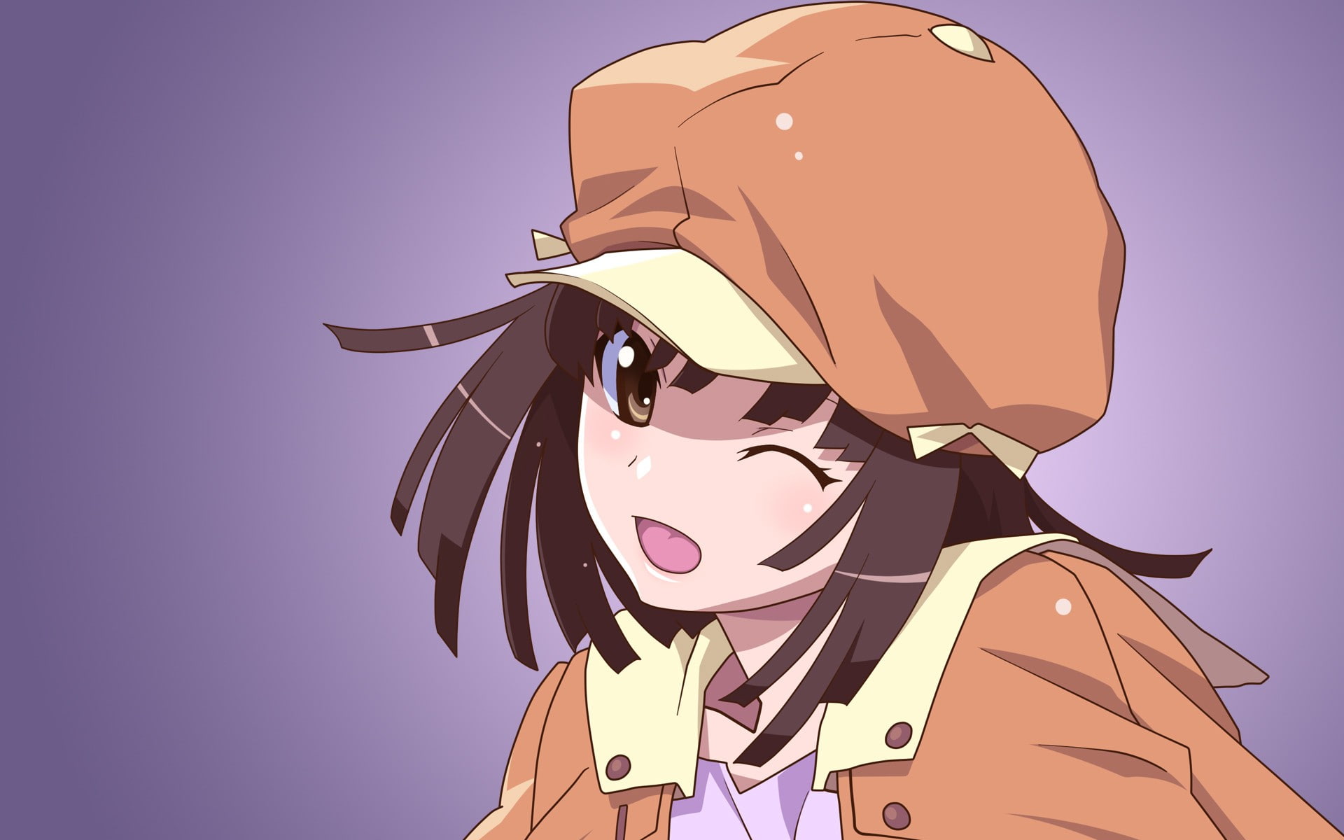 Monogatari Series, outdoors, human representation, art and craft, lifestyles, one person, looking, leisure activity, real people, winking, anime girls, HD Wallpaper