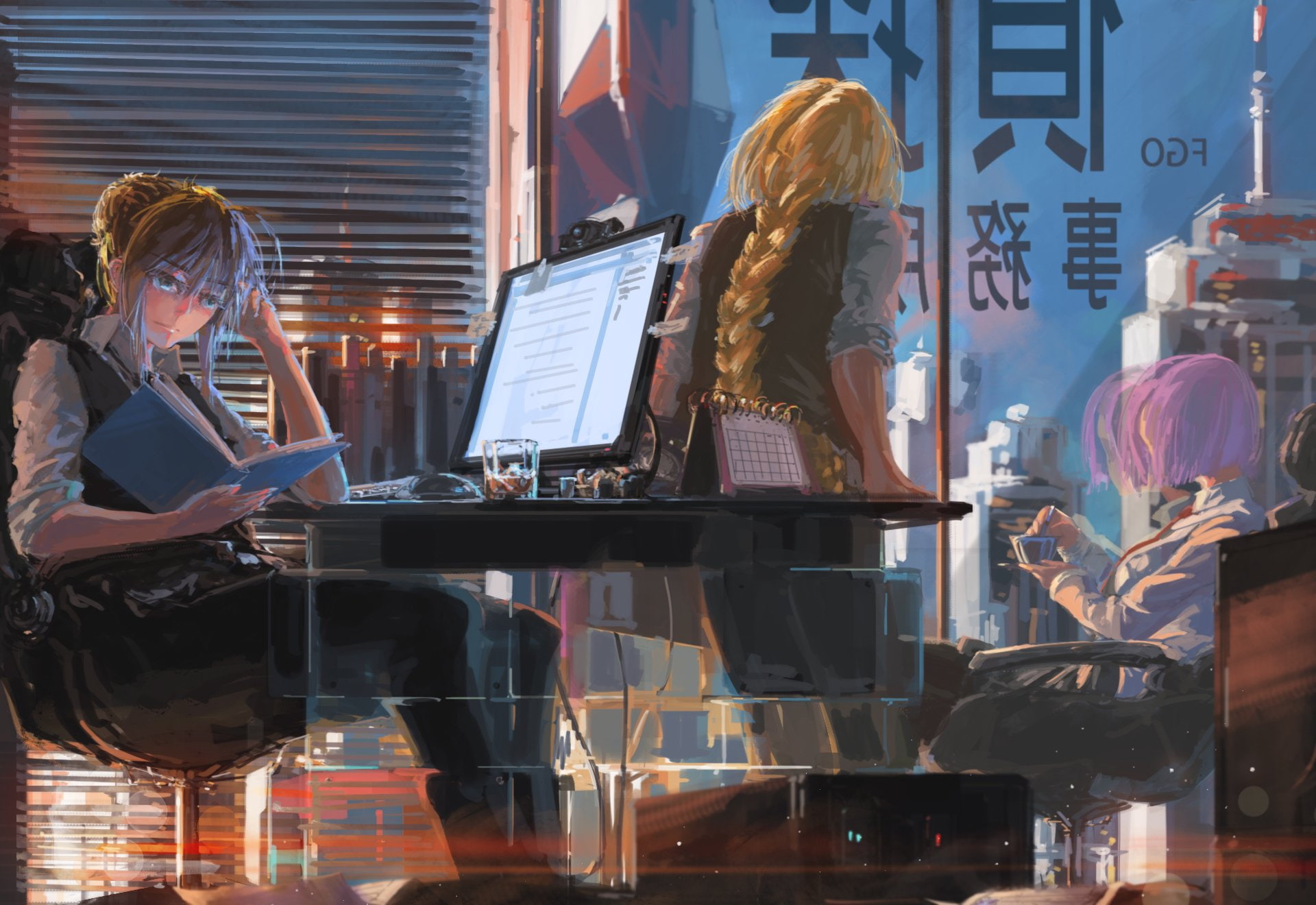 technology, store, reflection, Shielder (Fate/Grand Order), people, adult, wireless technology, connection, business, Jeanne dArc (Fate Series), Fate/Grand Order, HD Wallpaper