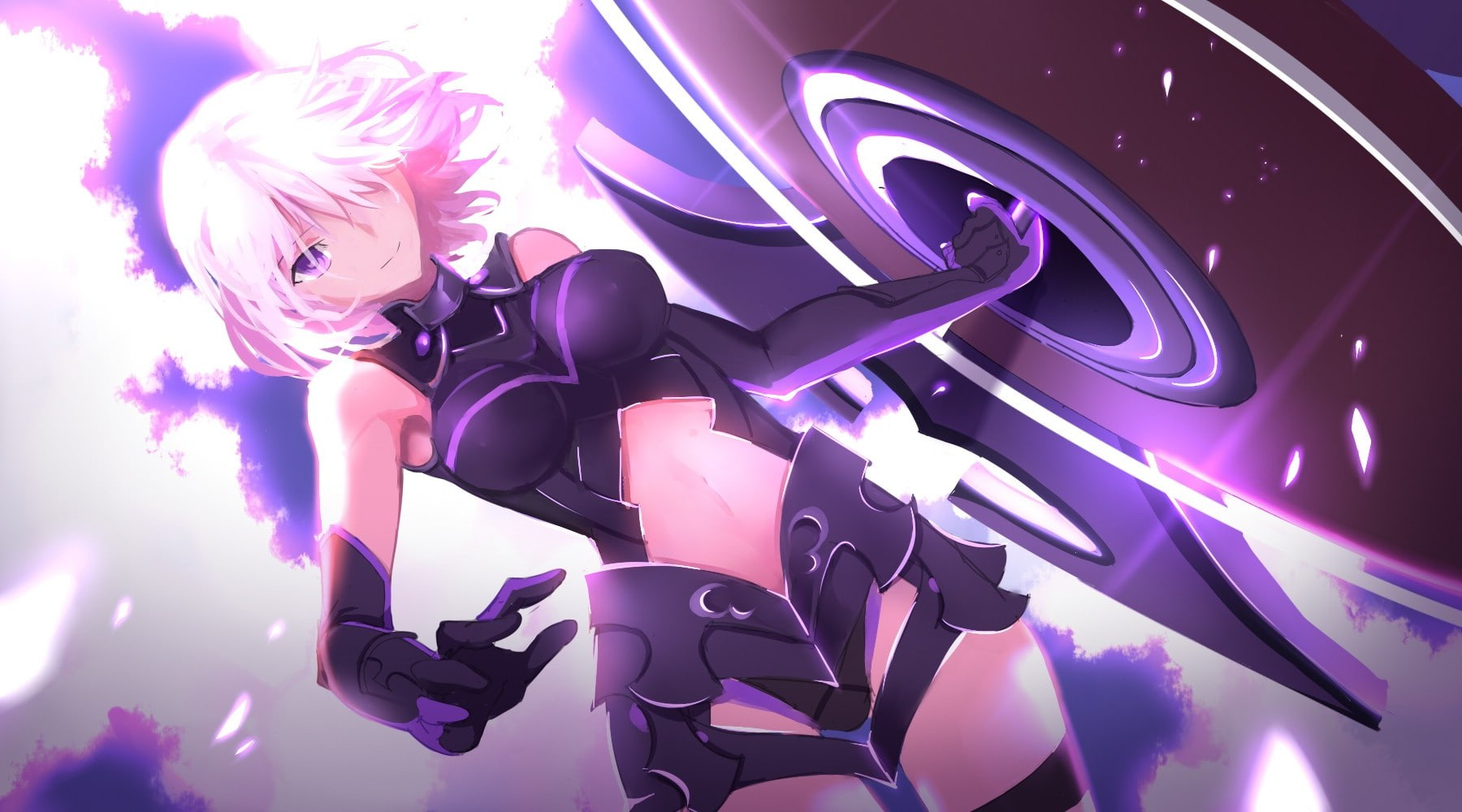 nature, fate grand order shielder fate grand order anime girls short hair purple eyes, people, hairstyle, digital composite, futuristic, cyborg, science, HD Wallpaper