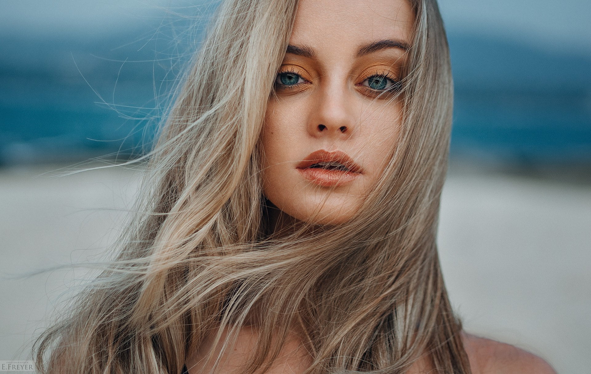 face, close-up, headshot, one person, fashion, hair, young women, 1080P, human face, hairstyle, portrait, women, Evgeny Freyer, beautiful woman, beautiful people, HD Wallpaper