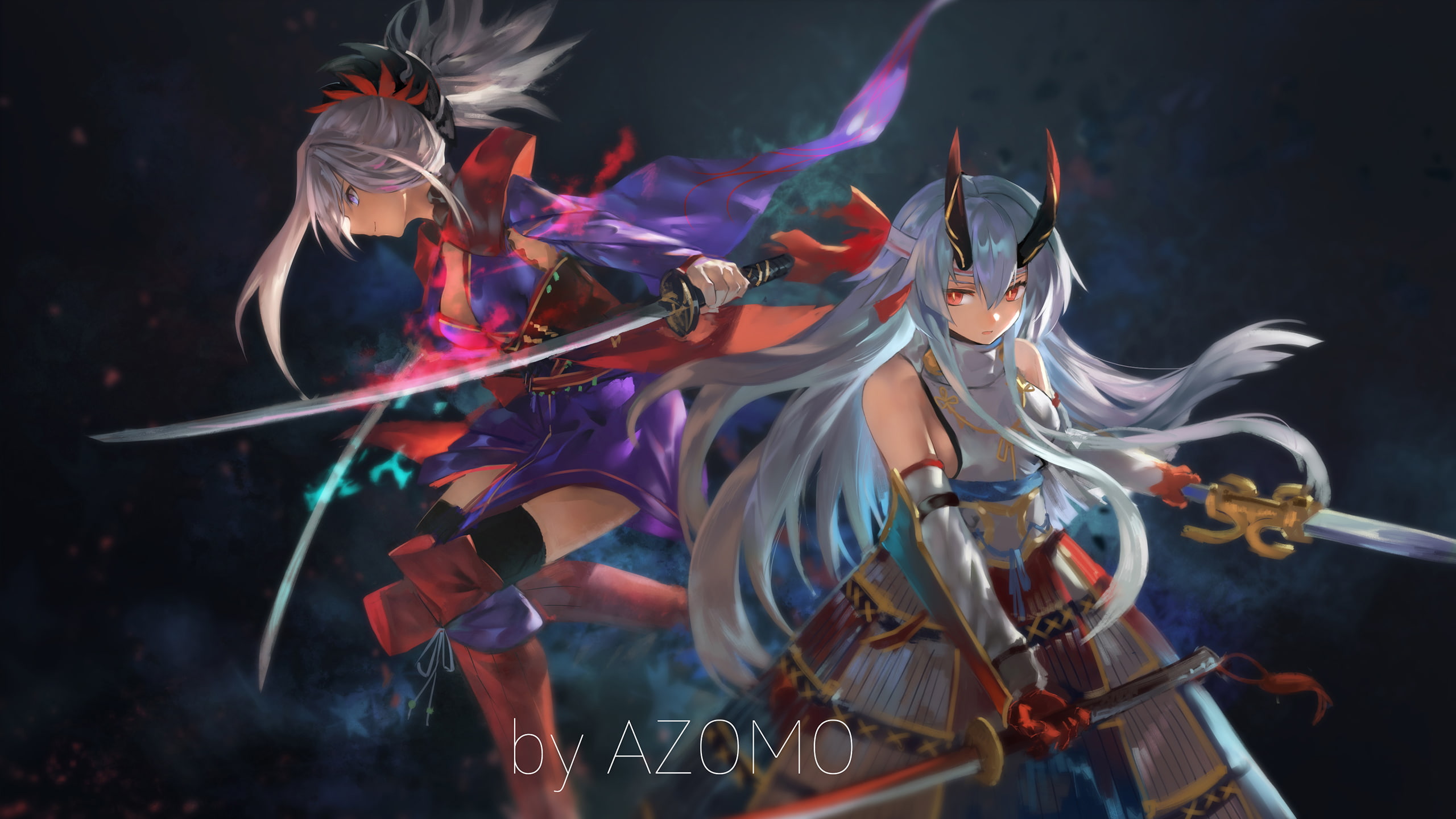 azomo, 2K, anime girls, HD Wallpaper