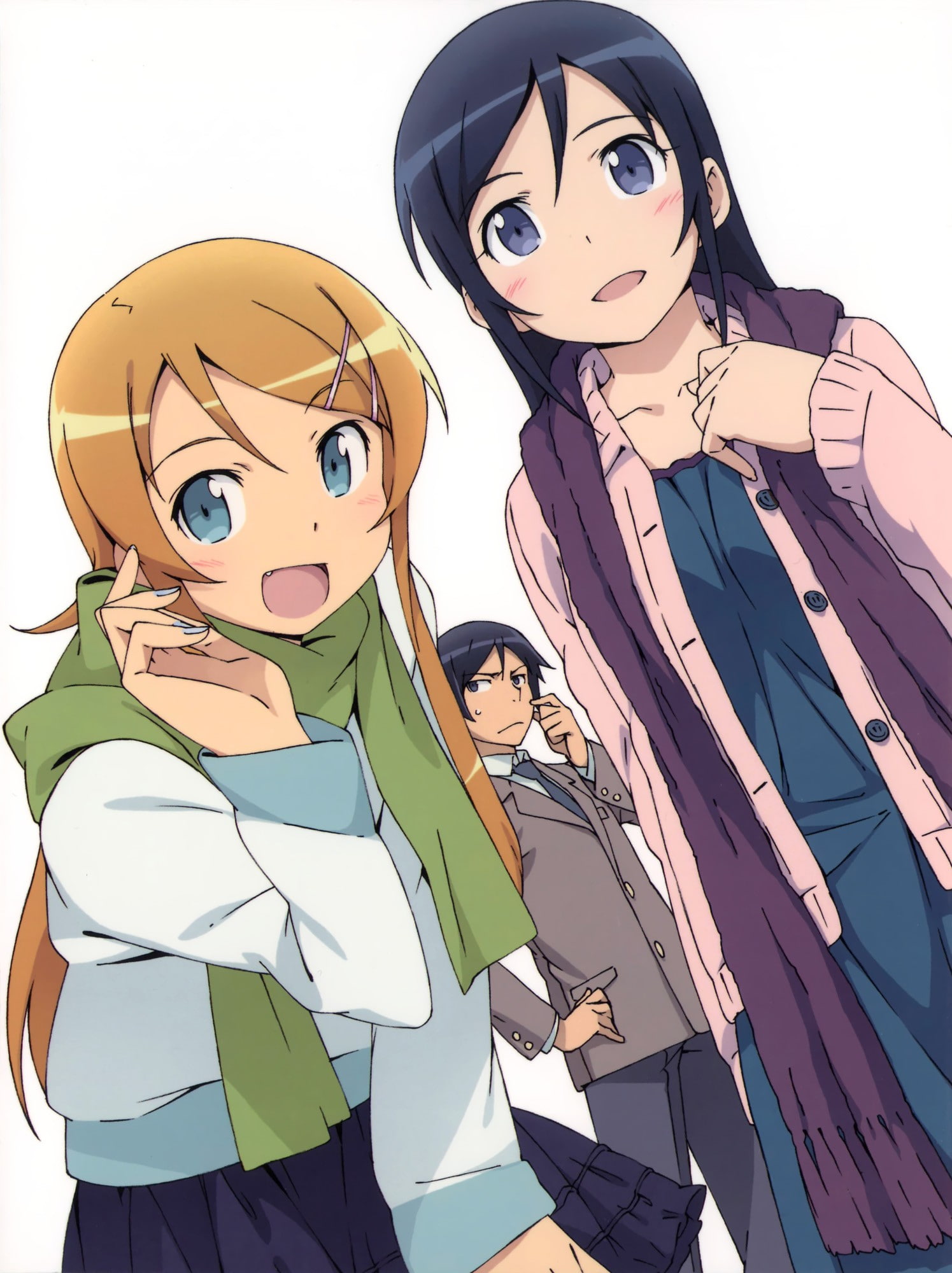 Kousaka Kirino, sadness, emotional stress, Aragaki Ayase, 1080P, businessman, women, emotion, two people, males, couple - relationship, anger, people, Phone HD Wallpaper