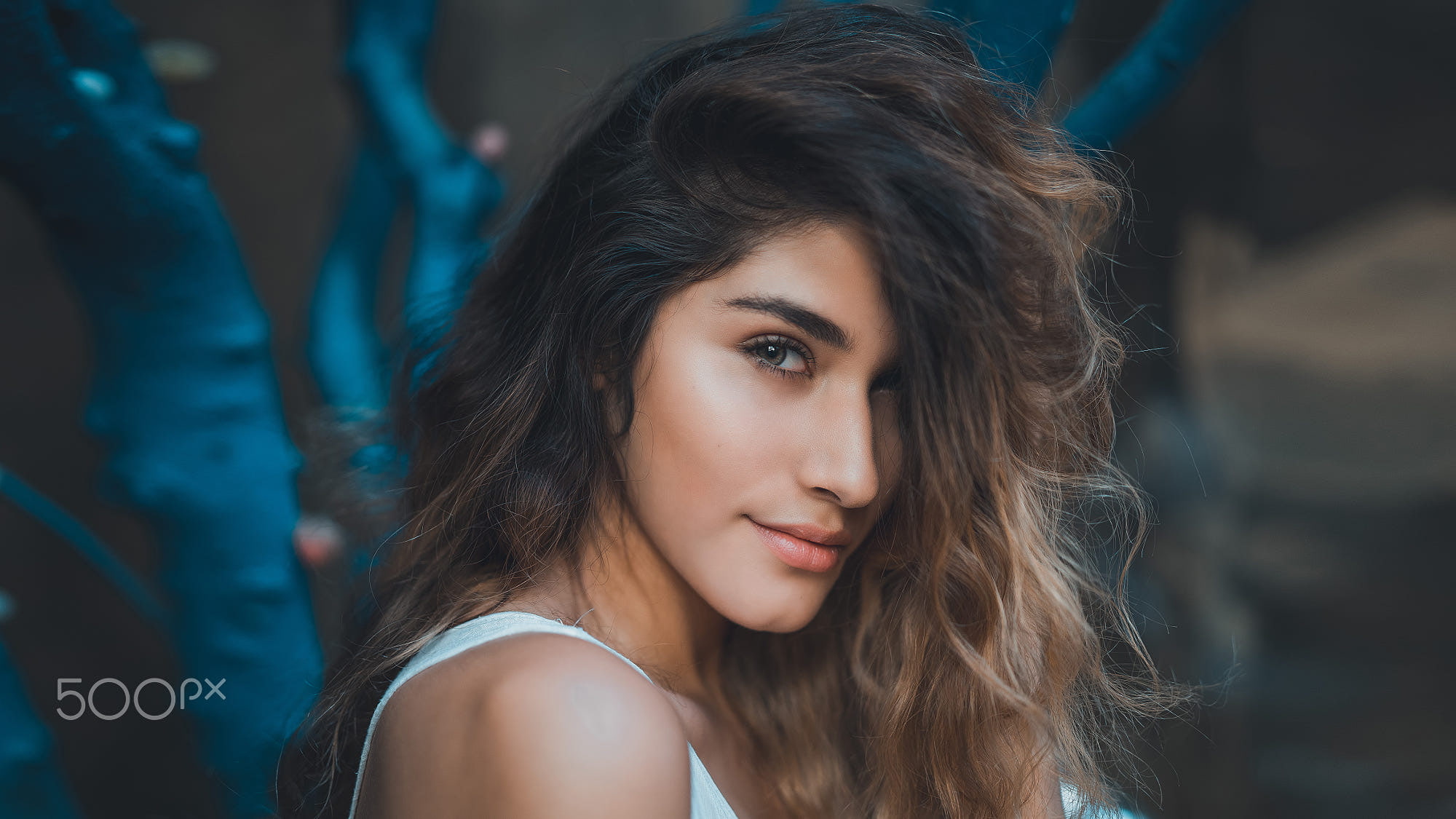 beauty, brunette, adult, bokeh, hairstyle, young adult, portrait, brown hair, focus on foreground, tanned, long hair, close-up, front view, young women, HD Wallpaper