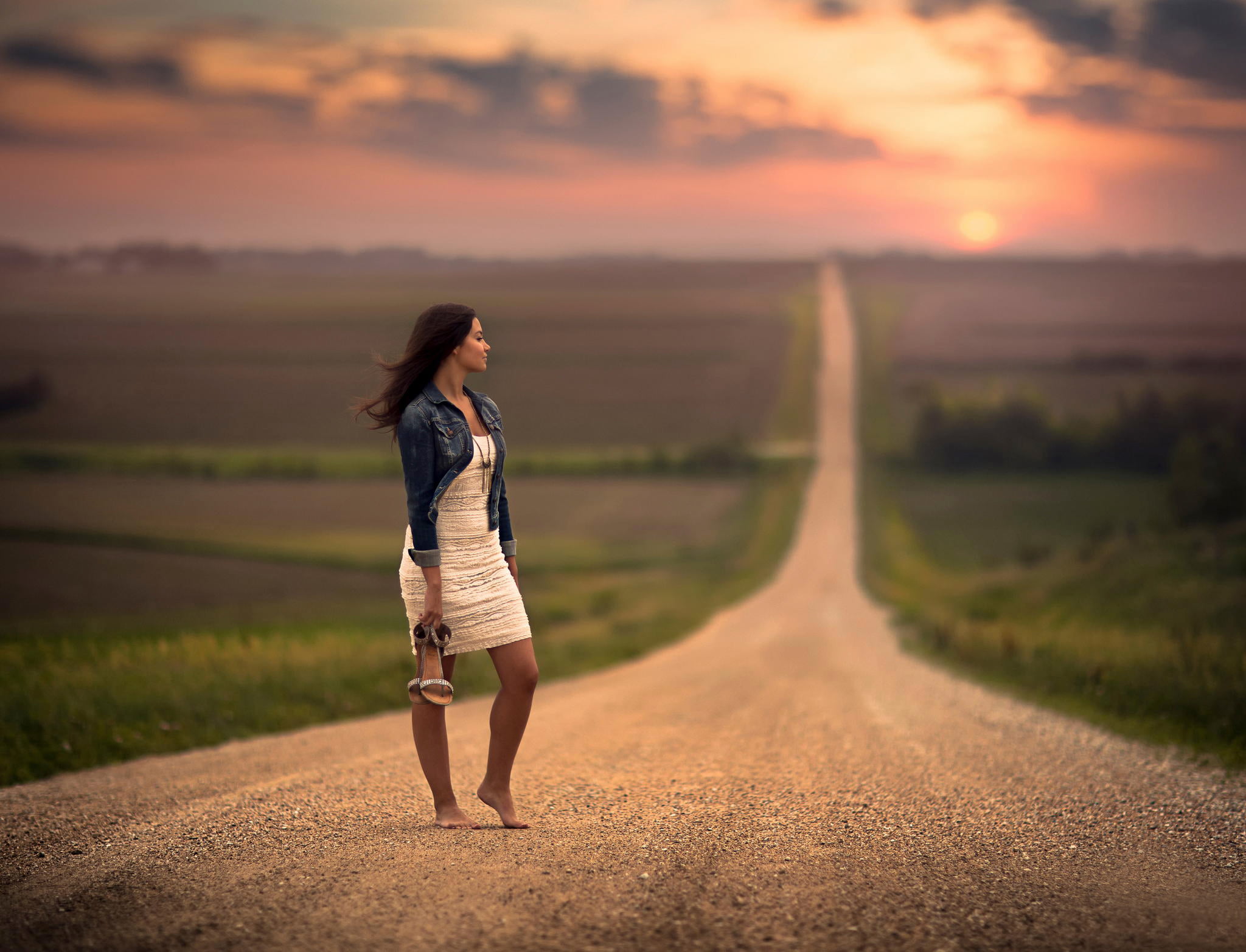 mini, s, hairstyle, nature, adult, sky, land, blue, casual clothing, beauty, denim, women, standing, space, full length, hair, lifestyles, real people, HD Wallpaper