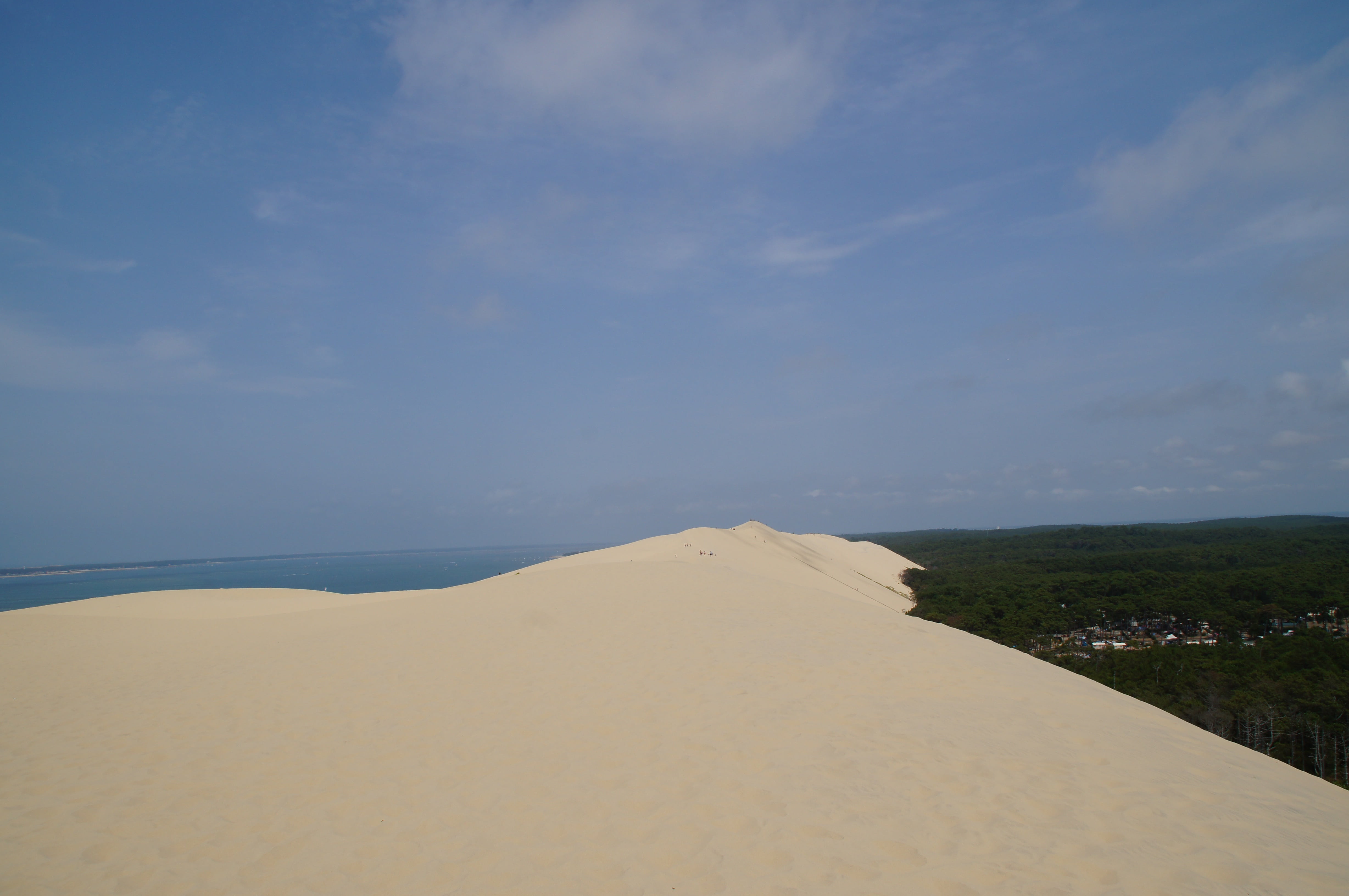 cloud - sky, ocean, tranquility, arcachon, dune, sea, landscape, horizon over water, idyllic, atlantic coast, grande, atlantic, outdoors, beach, dune du pilat, HD Wallpaper