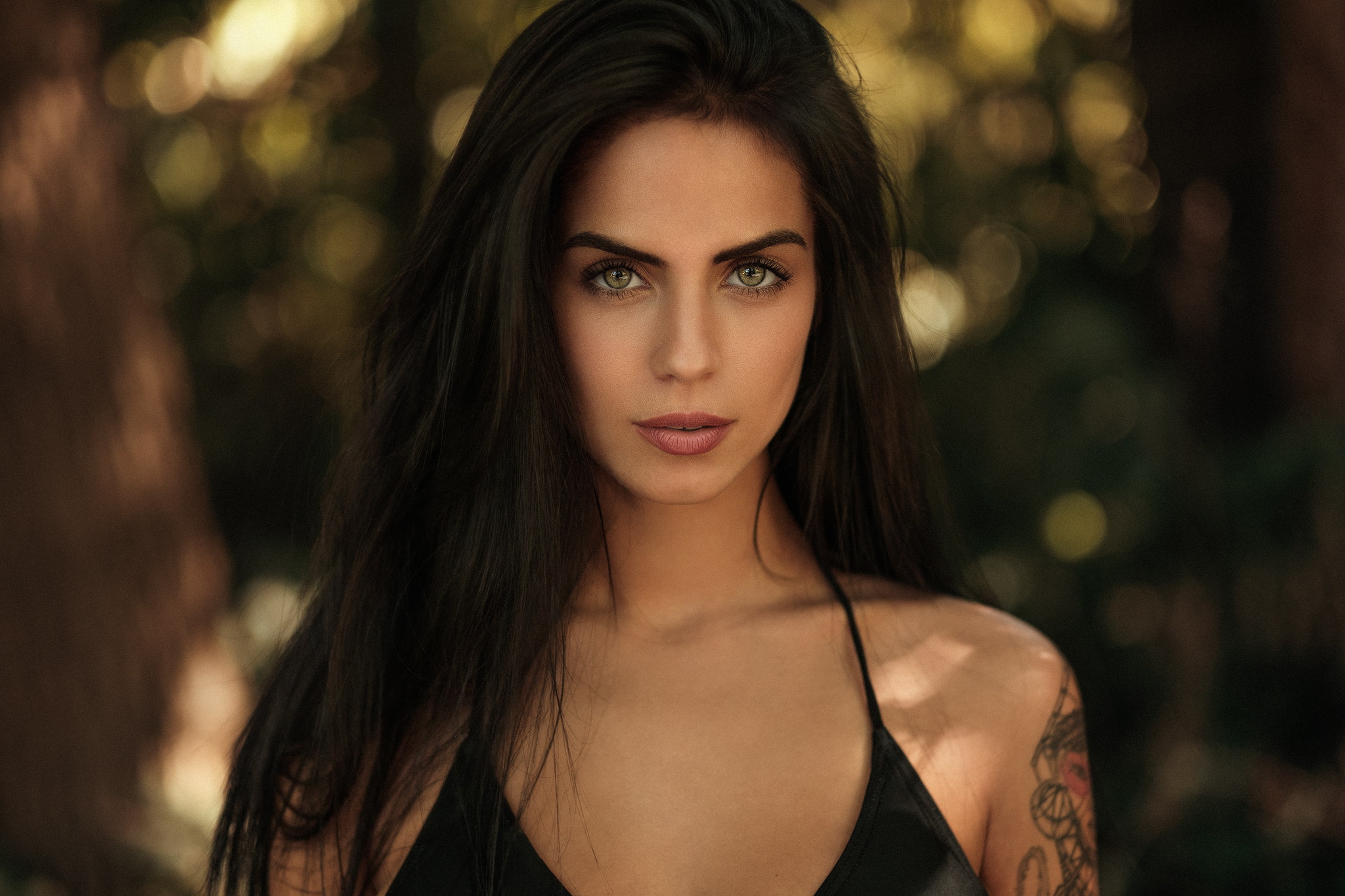 tattoo, face, women, 1080P, Martin Kühn, portrait, Marlen Valderrama Alvaréz, HD Wallpaper
