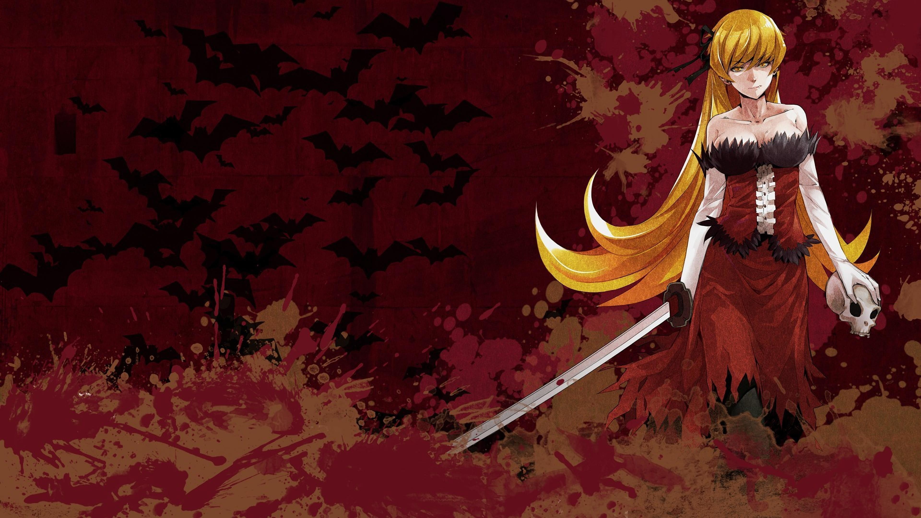 full length, anime, 4K, creativity, women, adult, costume, representation, front view, art and craft, traditional clothing, plant, blonde, red, yellow, HD Wallpaper