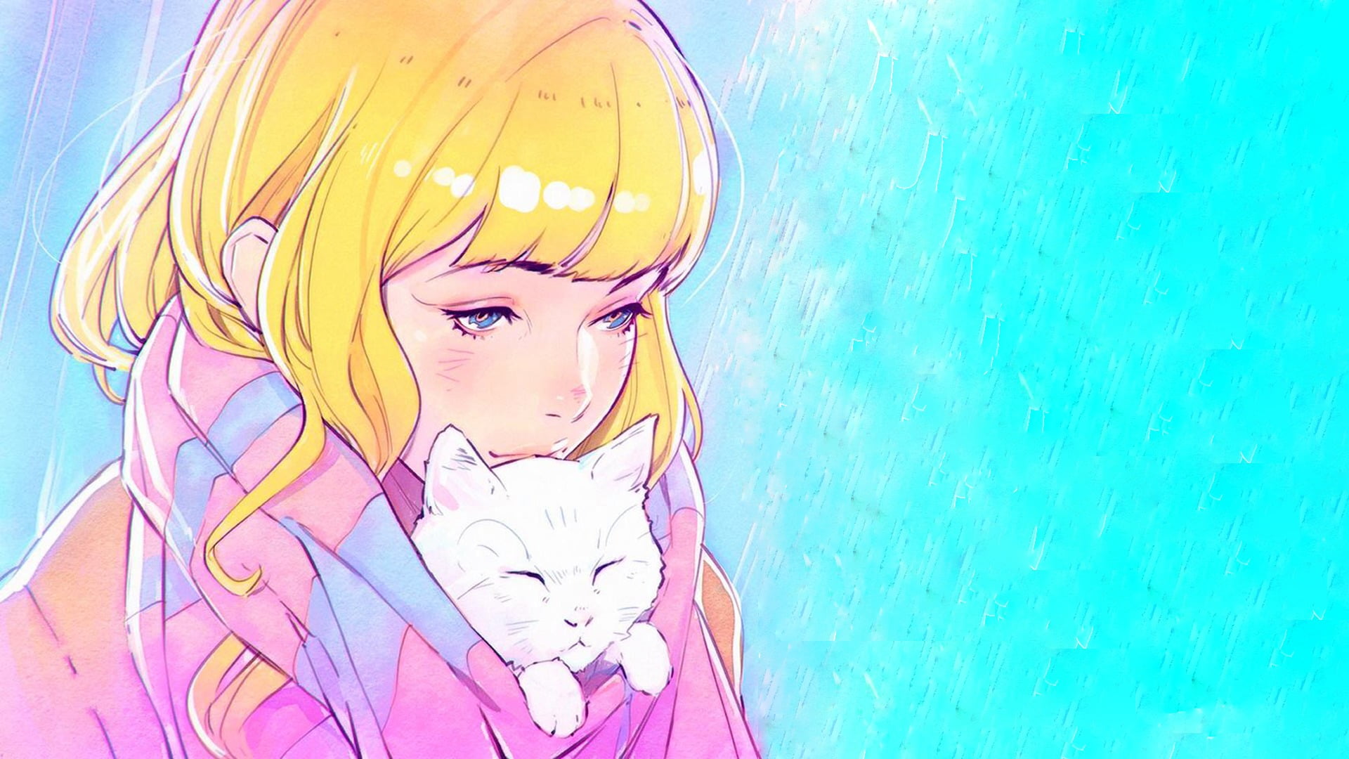 girls, drawing, multi colored, front view, young women, representation, young adult, Ilya Kuvshinov, leisure activity, females, anime girls, lifestyles, HD Wallpaper