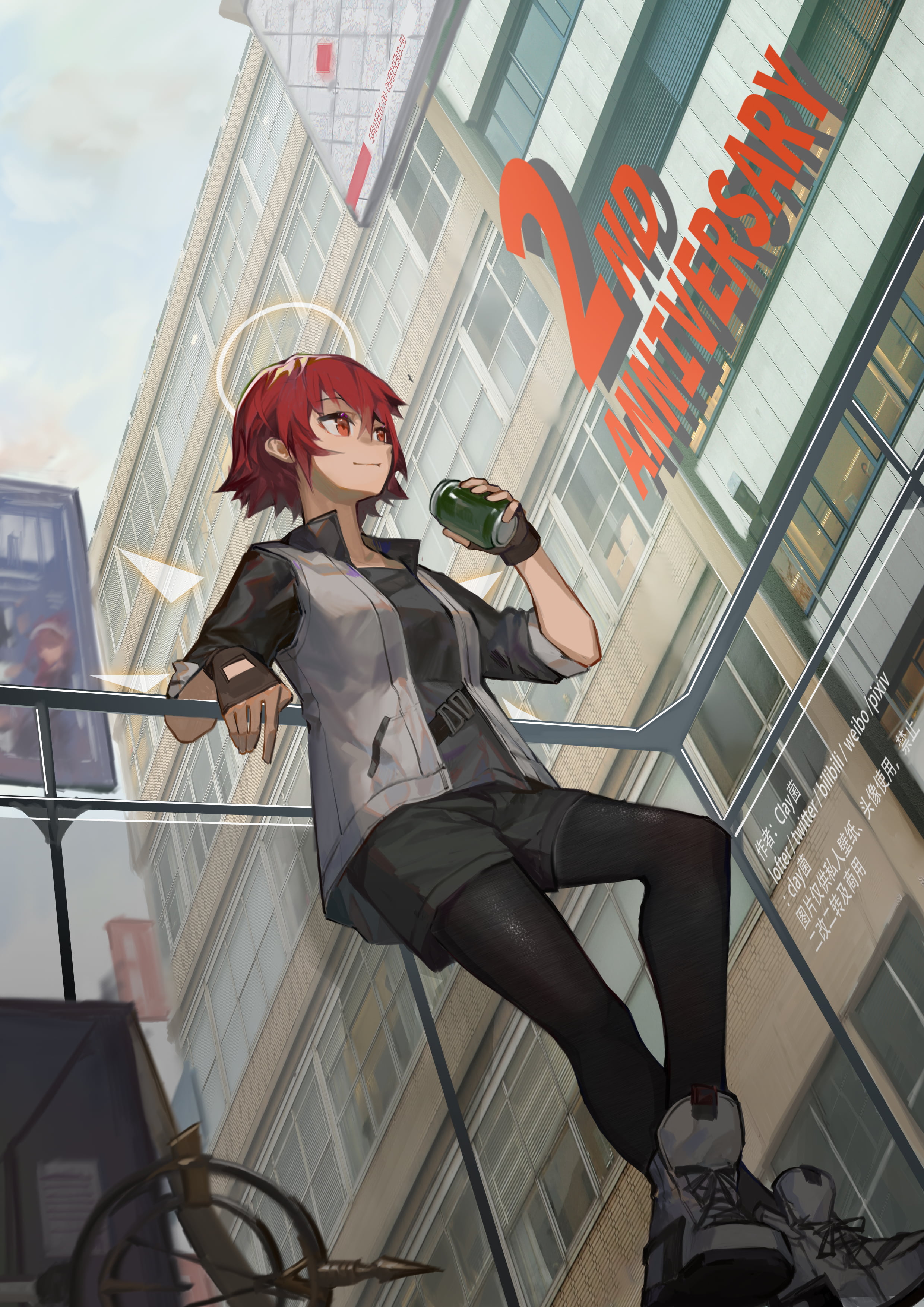 Exusiai (Arknights), anime, 2K, Arknights, Clay (Artist), anime girls, Phone HD Wallpaper