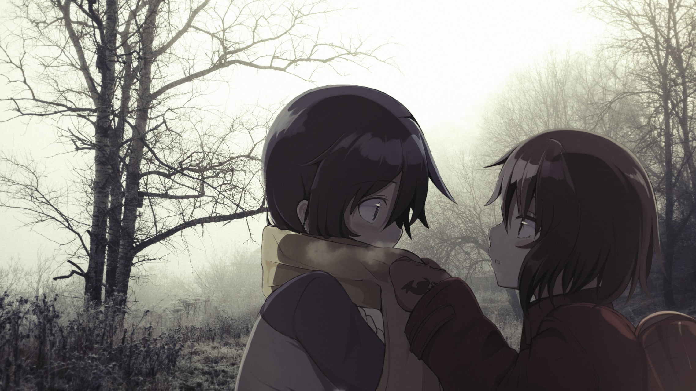 anime, togetherness, nature, 1080P, innocence, irl, males, 2D, men, real people, outdoors, land, boys, city, leisure activity, two people, warm clothing, HD Wallpaper