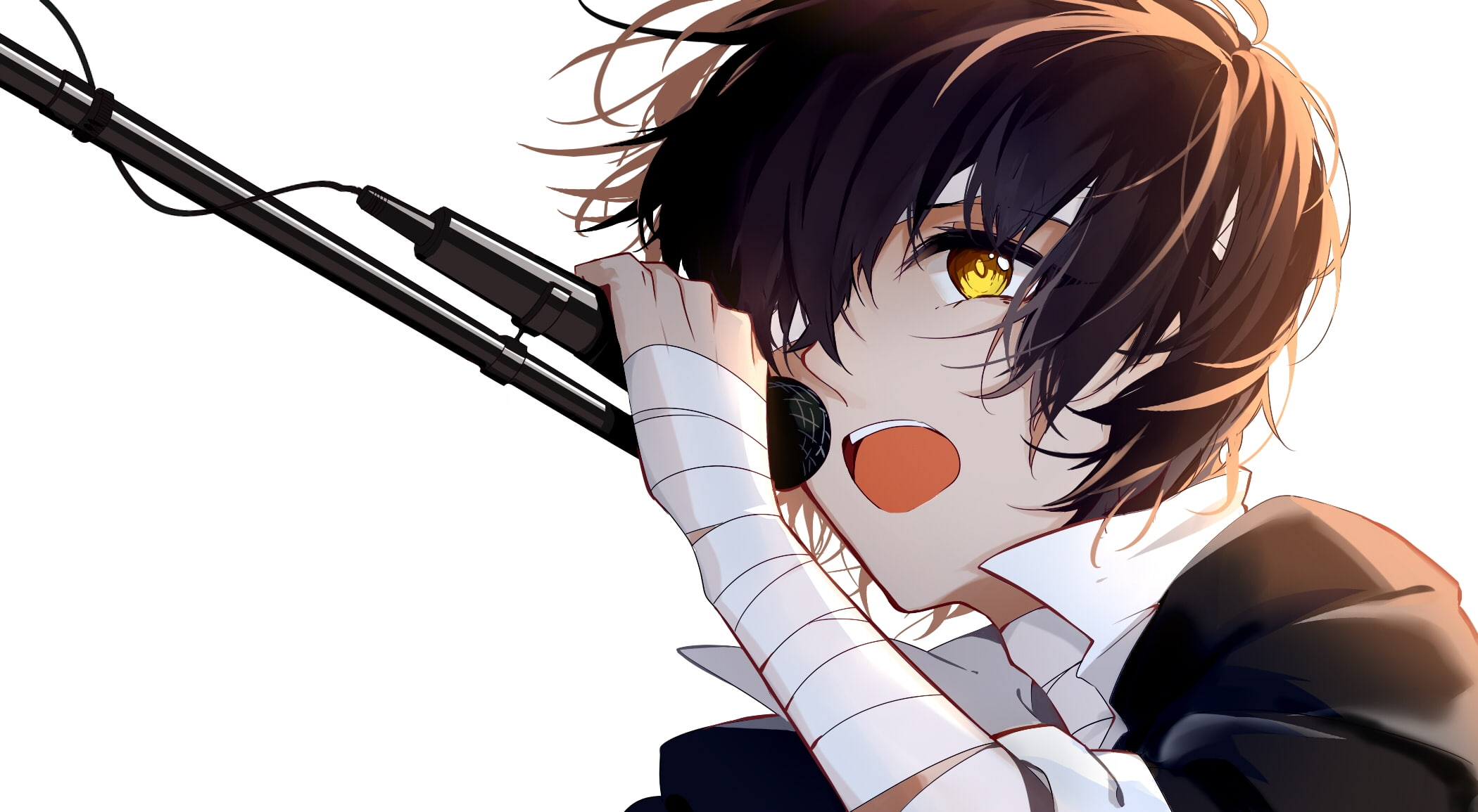 lifestyles, day, one person, sky, outdoors, dazai osamu, nature, real people, leisure activity, 1080P, long hair, teenager, clear sky, bungou stray dogs, HD Wallpaper