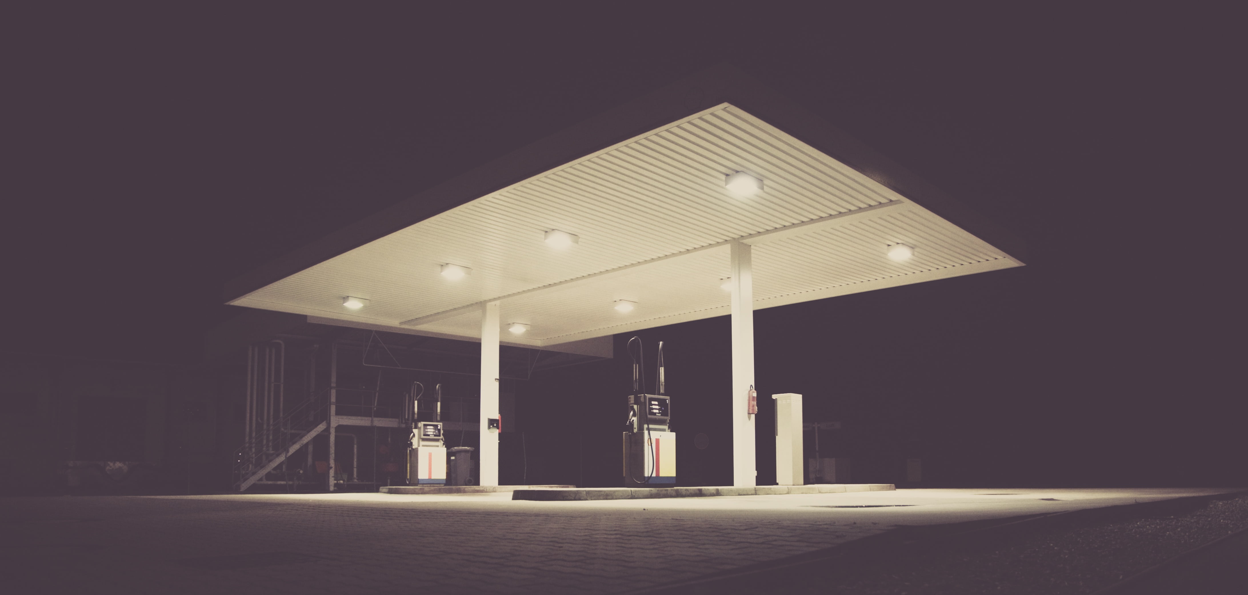 indoors, no people, night, lighting equipment, domestic room, gasoline station, fuel pump, consumerism, business, refueling, absence, 4K, modern, illuminated, HD Wallpaper