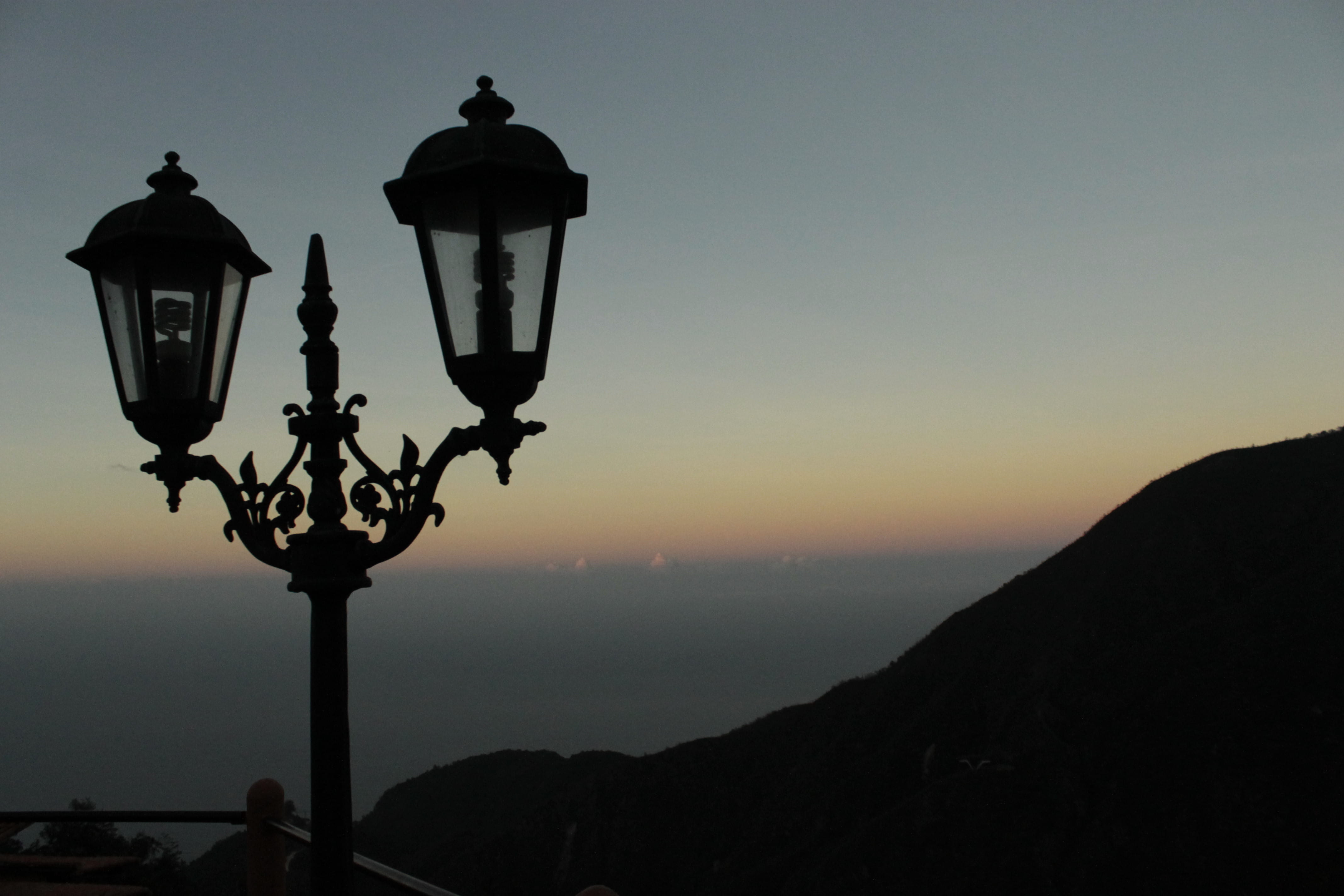 gas light, water, dusk, mountain, lighting equipment, landscape, scenics - nature, horizon, electric lamp, 4K, outpost, street light, nature, lantern, HD Wallpaper