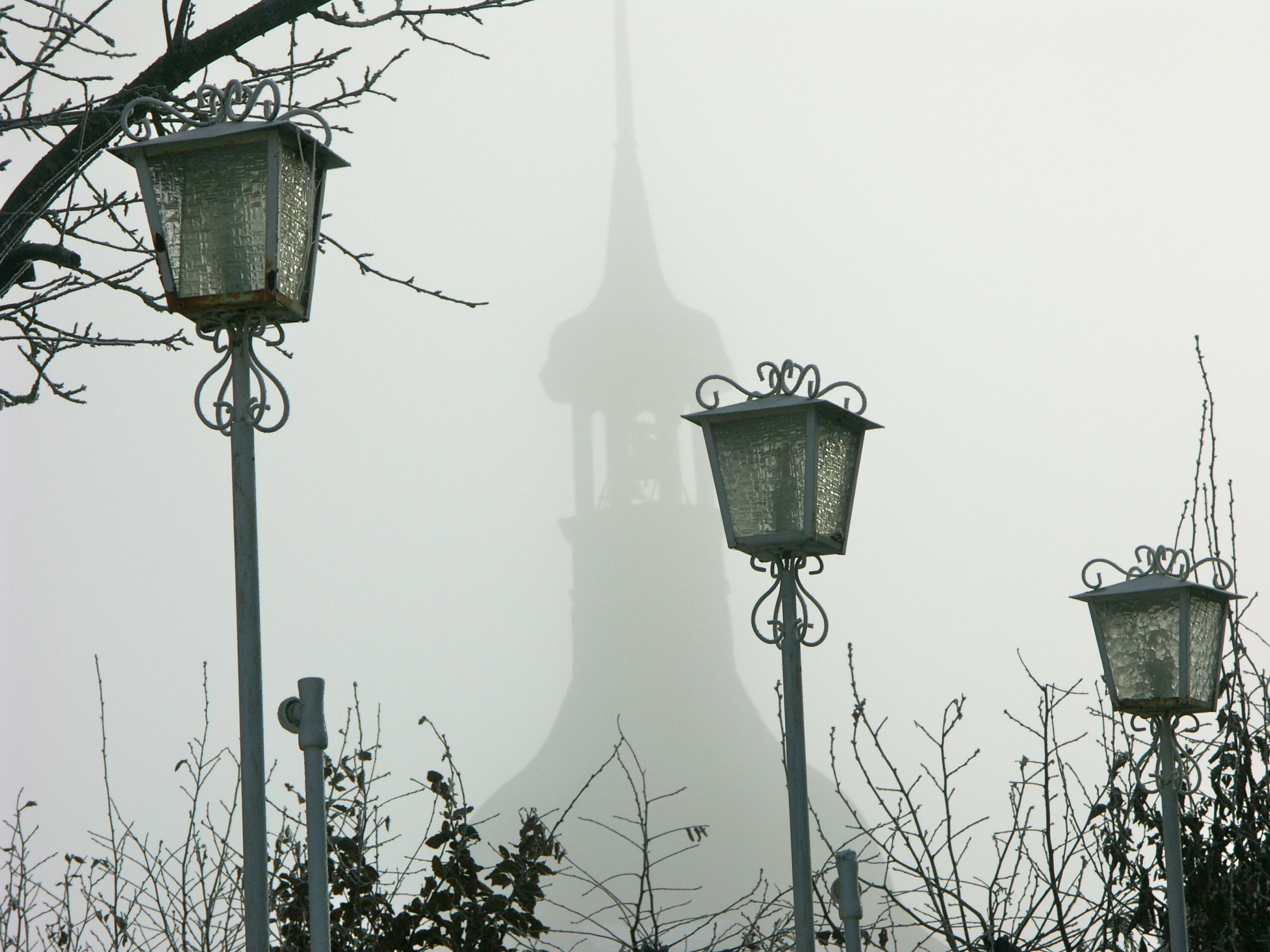 architecture, swiss, lighting equipment, outdoors, three, religious, tree, travel, nature, europe, lamp, fog, selective, town, historical, sky, plant, day, HD Wallpaper