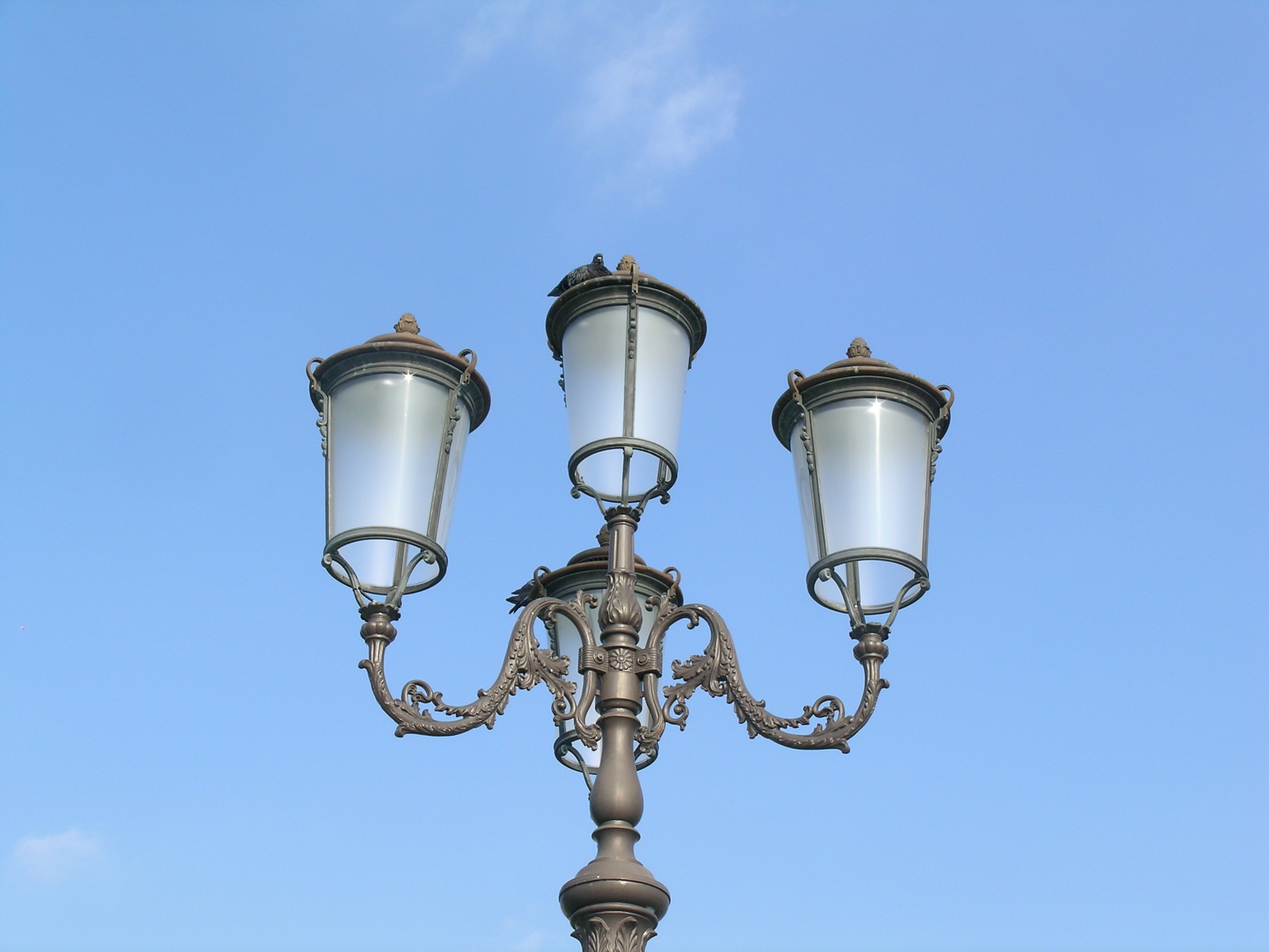 gas light, architecture, light, sky, metal, outdoors, street, day, low angle view, clear sky, street light, nature, no people, lighting, electric lamp, HD Wallpaper