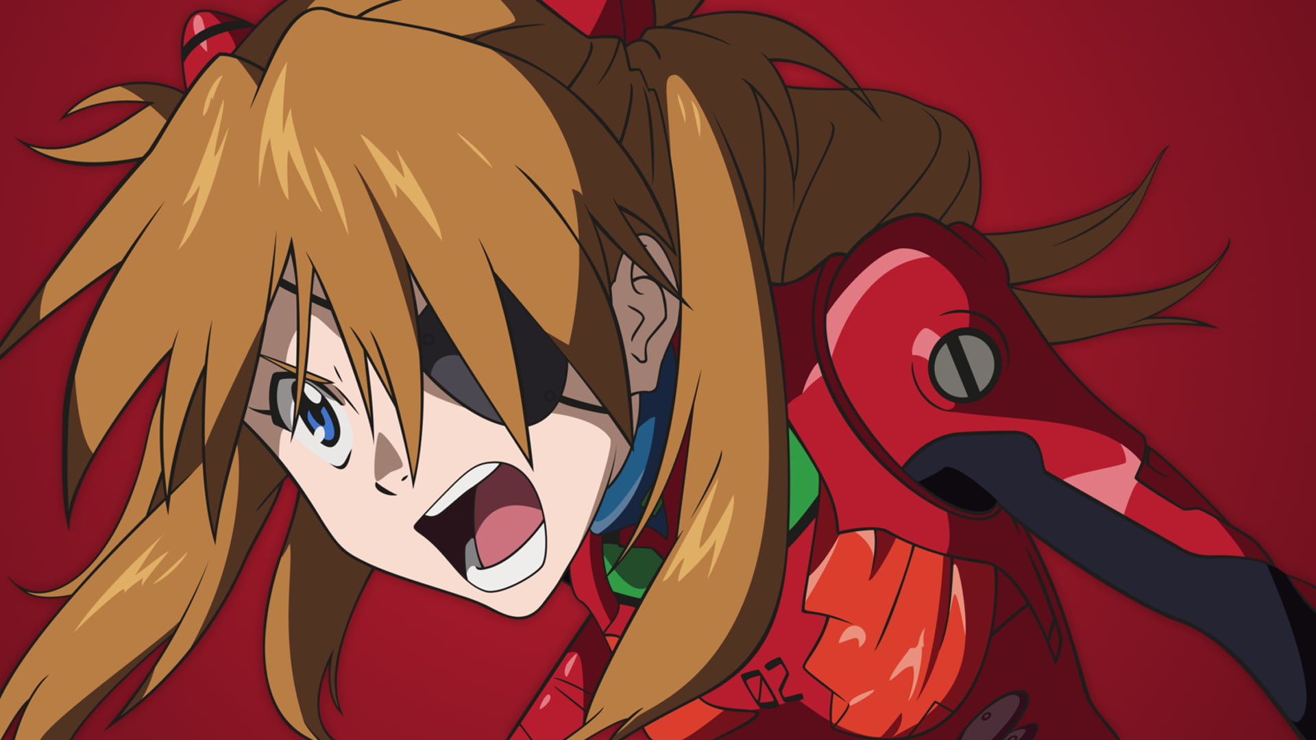 red, angry, vertebrate, art and craft, studio shot, Neon Genesis Evangelion, no people, multi colored, 1080P, human representation, mammal, eyepatches, HD Wallpaper