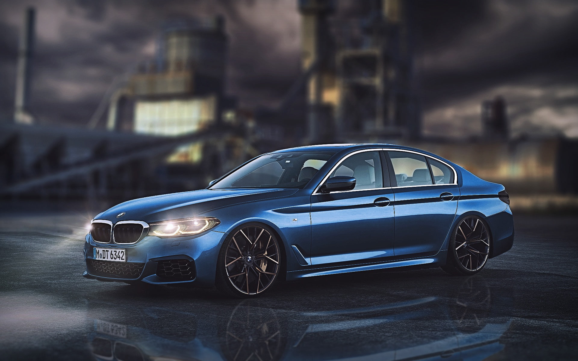 vehicle, car, BMW, numbers, blue cars, 1080P, 2017 (Year), HD Wallpaper