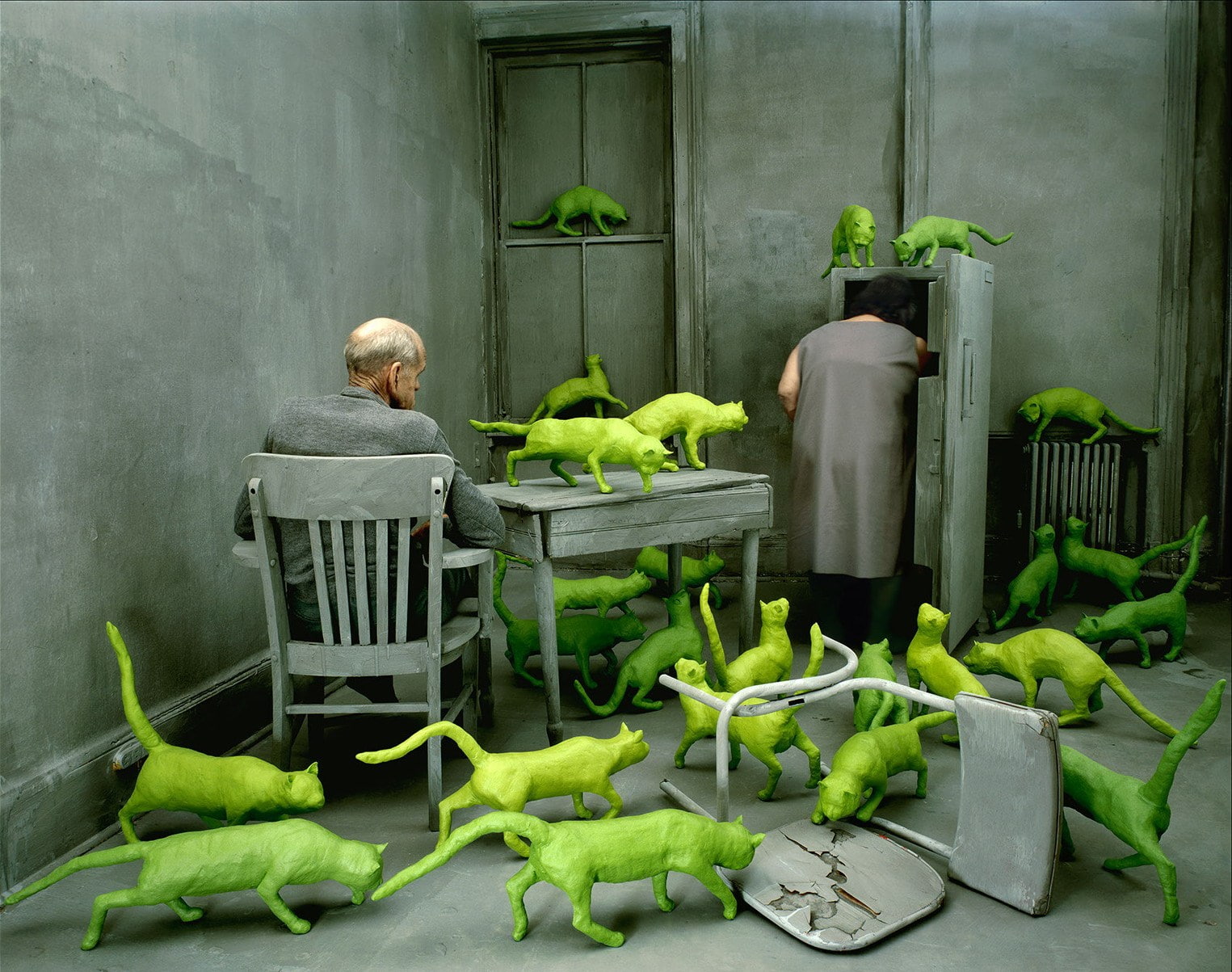 plant, agriculture, artwork, full length, Sandy Skoglund, people, green, senior women, real people, males, adult, rear view, one person, pair, 720P, green Color, HD Wallpaper
