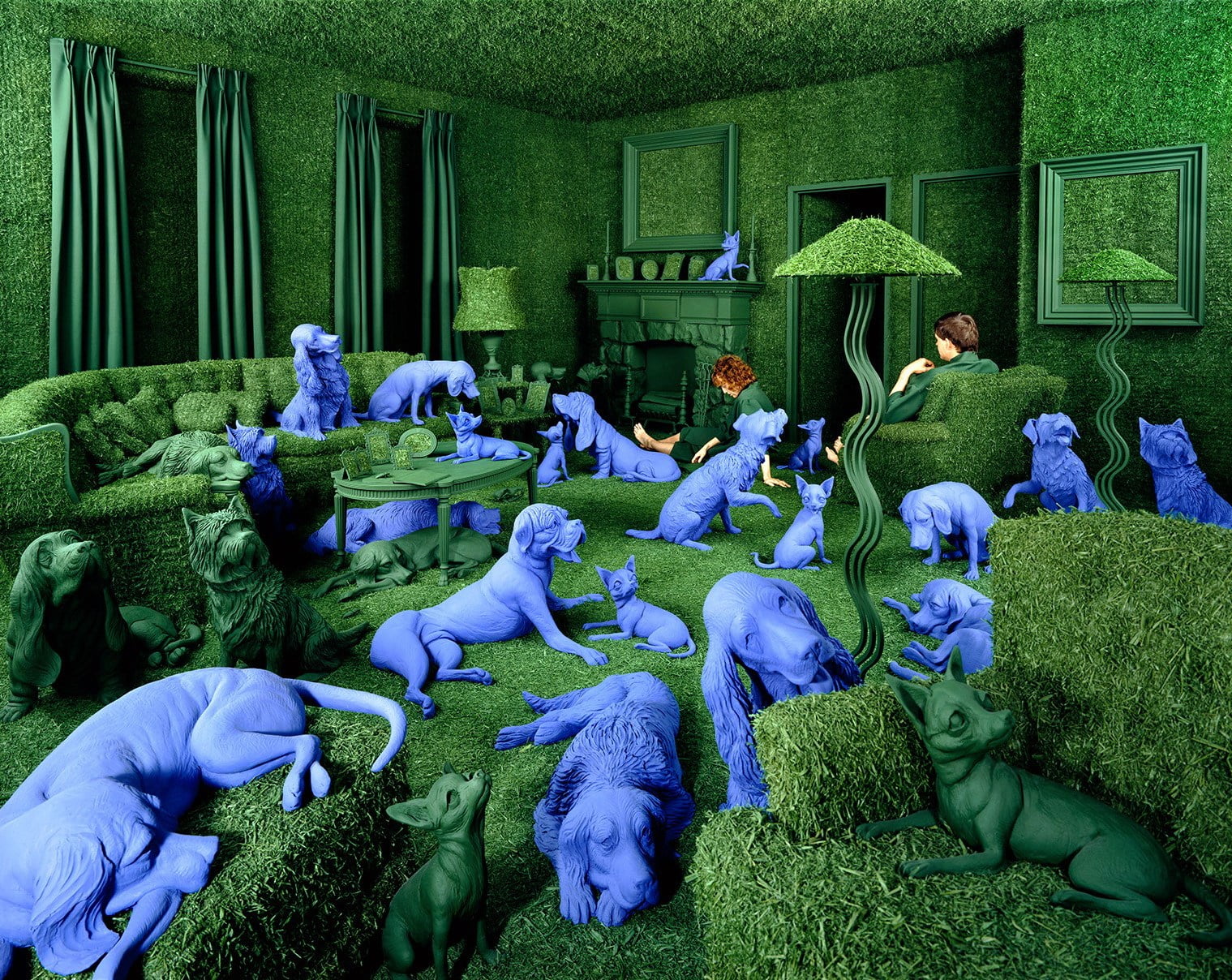 720P, creativity, day, architecture, representation, illustration, group of people, blue, obsessions, flowering plant, real people, women, Sandy Skoglund, HD Wallpaper