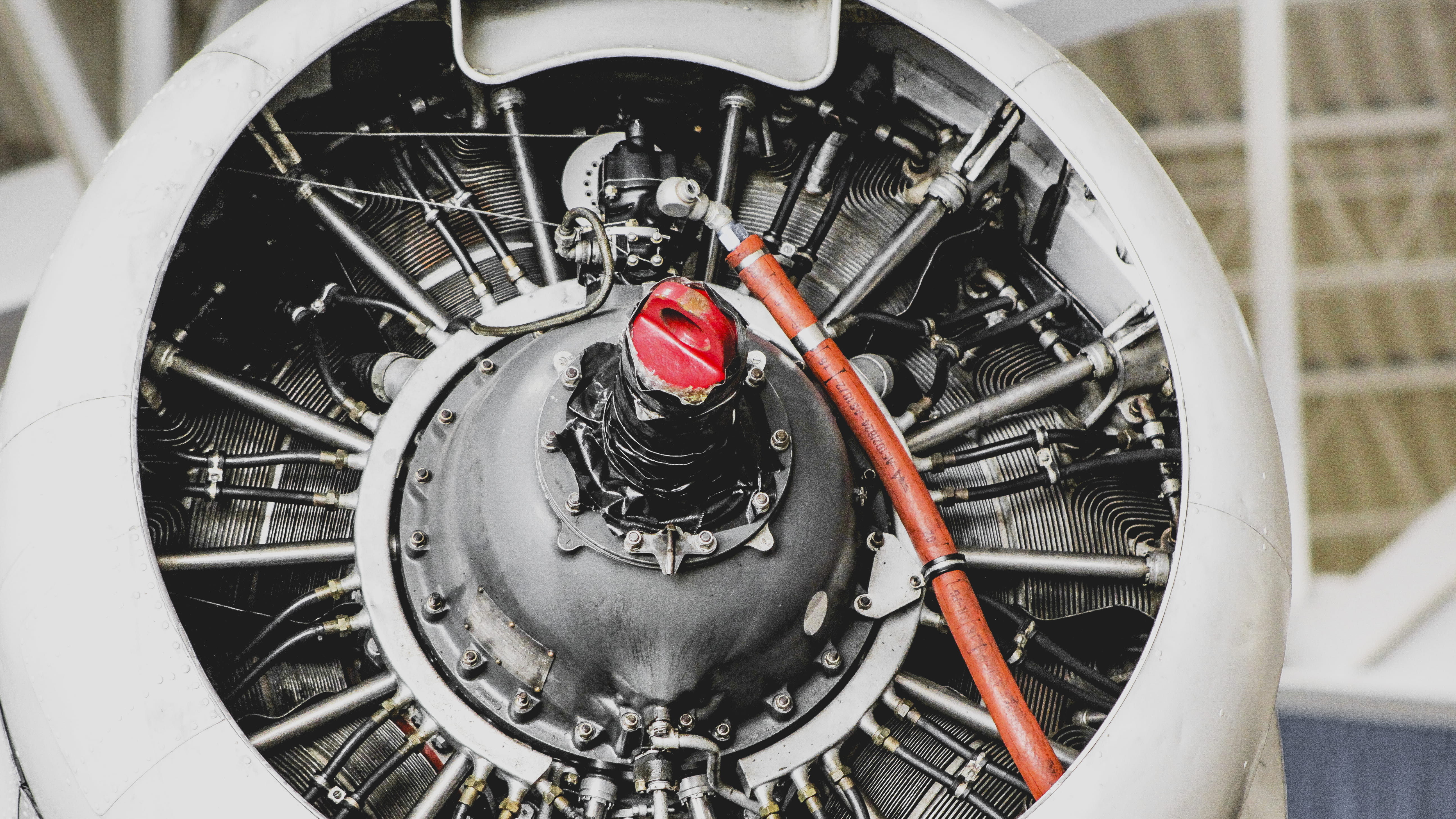 repairing, red, mode of transportation, engine, plane motor, work tool, people, transportation, equipment, day, airplane, photography, men, closeup photography, HD Wallpaper