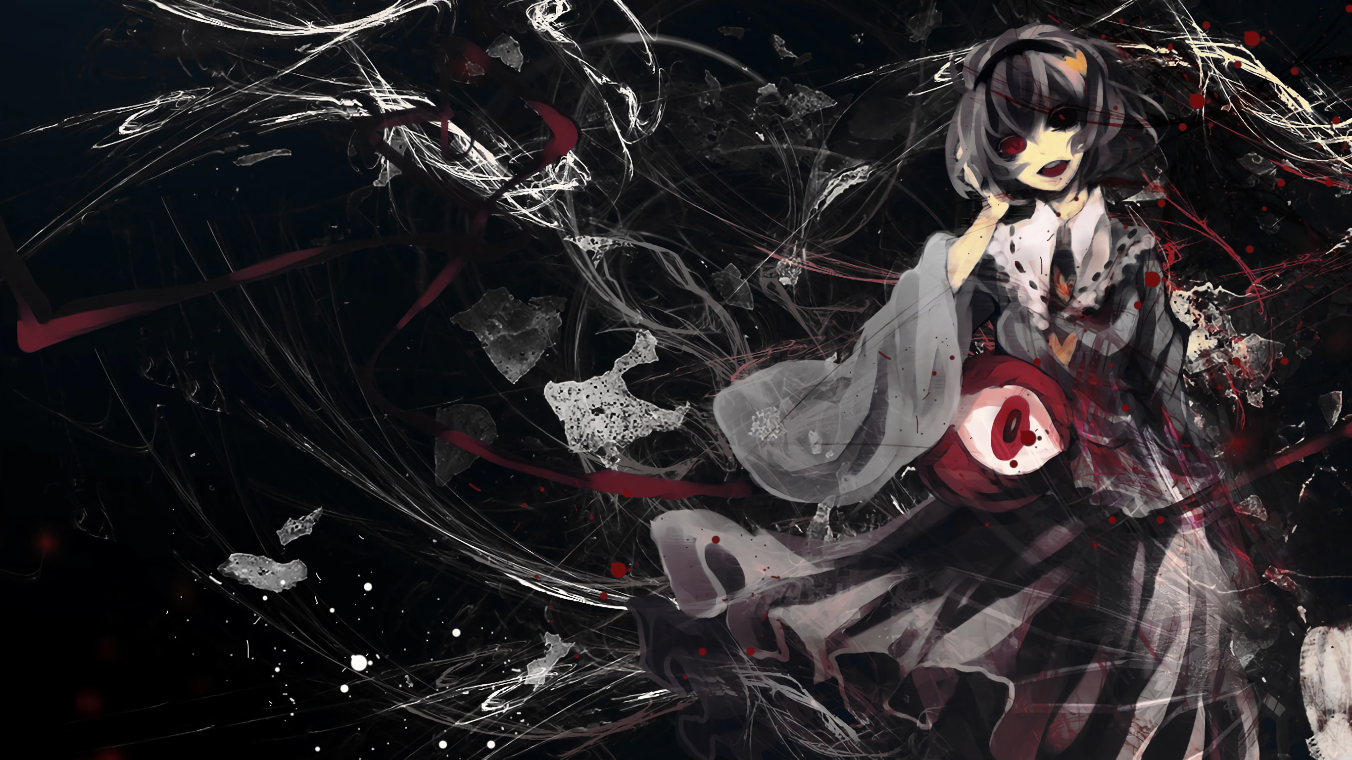 yandere, remilia scarlet, touhou, 2K, red eyes, Anime, HD Wallpaper