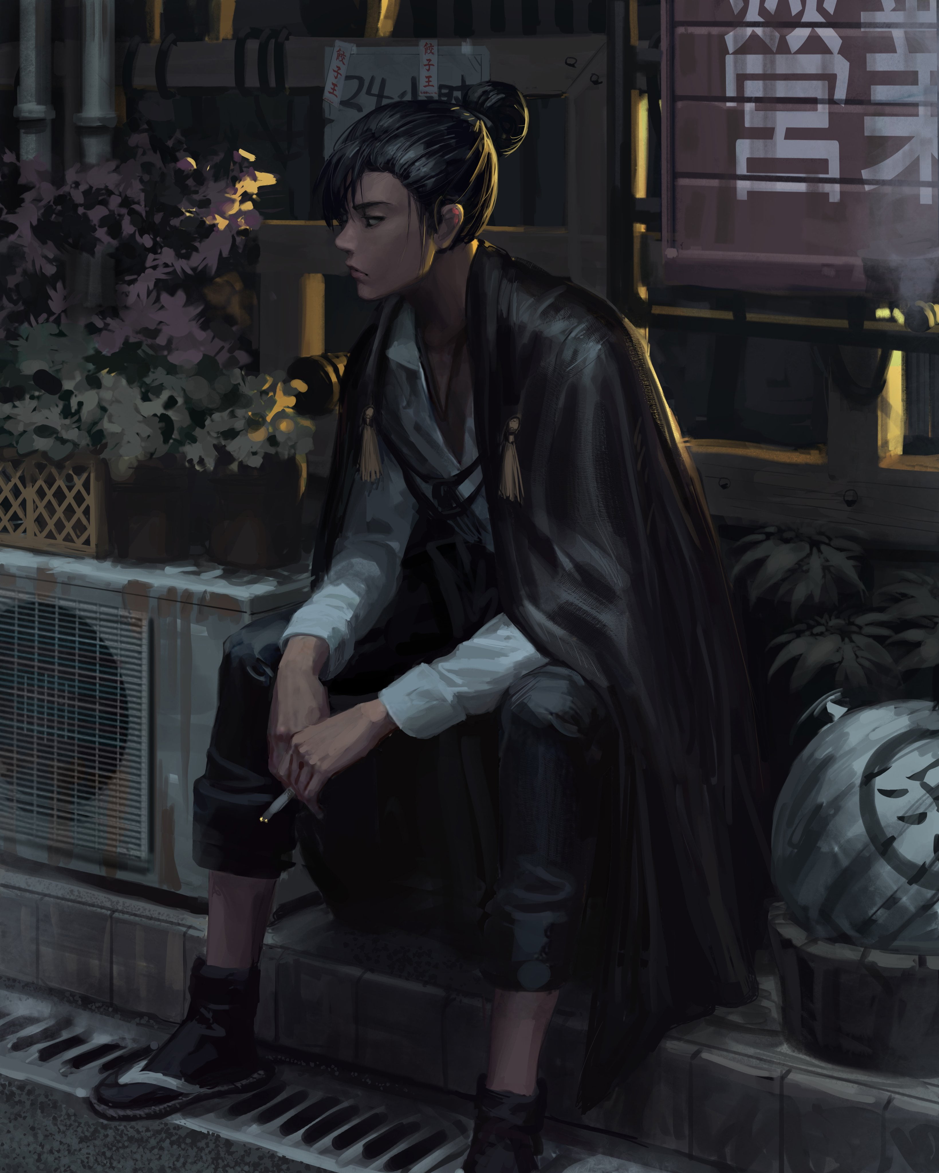Bad guys, GUWEIZ, digital art, 4K, drawing, original characters, artwork, portrait, Phone HD Wallpaper