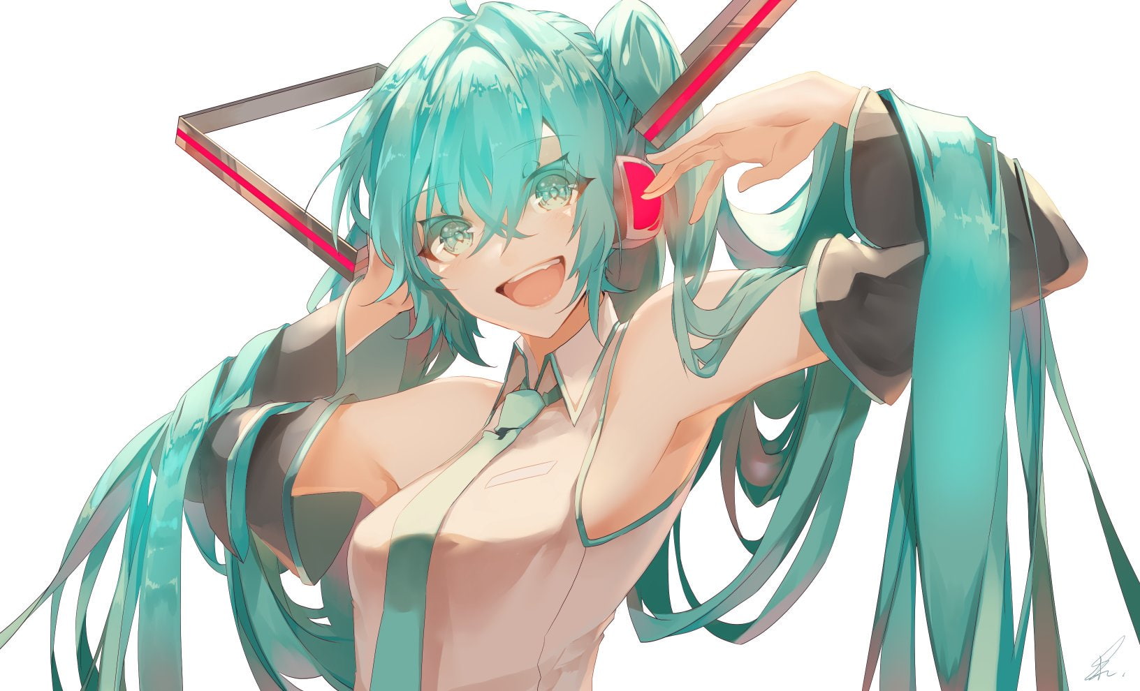 women, studio shot, 720P, young women, anime girls, clothing, waist up, standing, beauty, Vocaloid, glasses, Hatsune Miku, ponytail, indoors, beautiful woman, HD Wallpaper