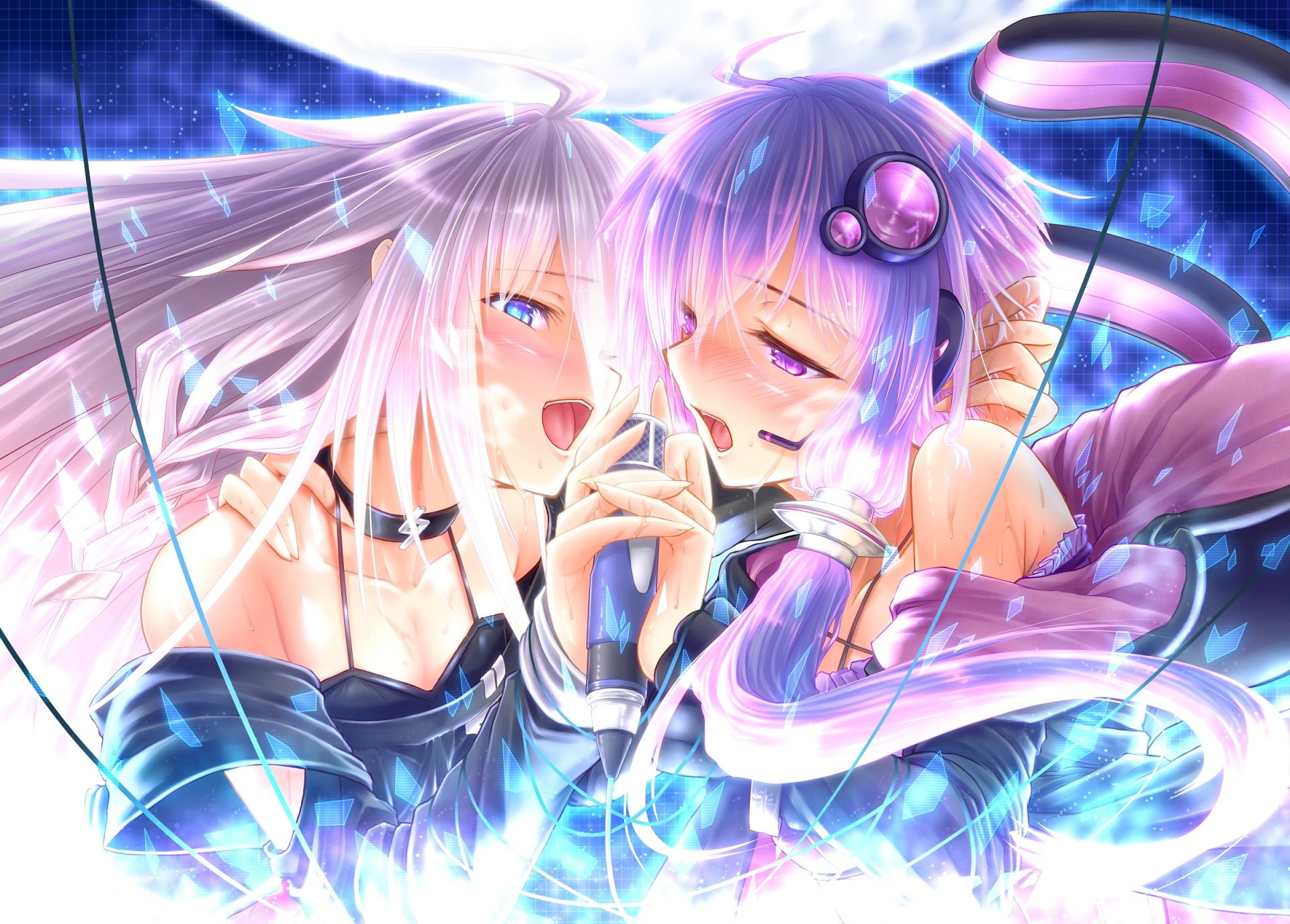 anime girls, 1080P, IA (Vocaloid), Vocaloid, wet, anime, Yuzuki Yukari, HD Wallpaper