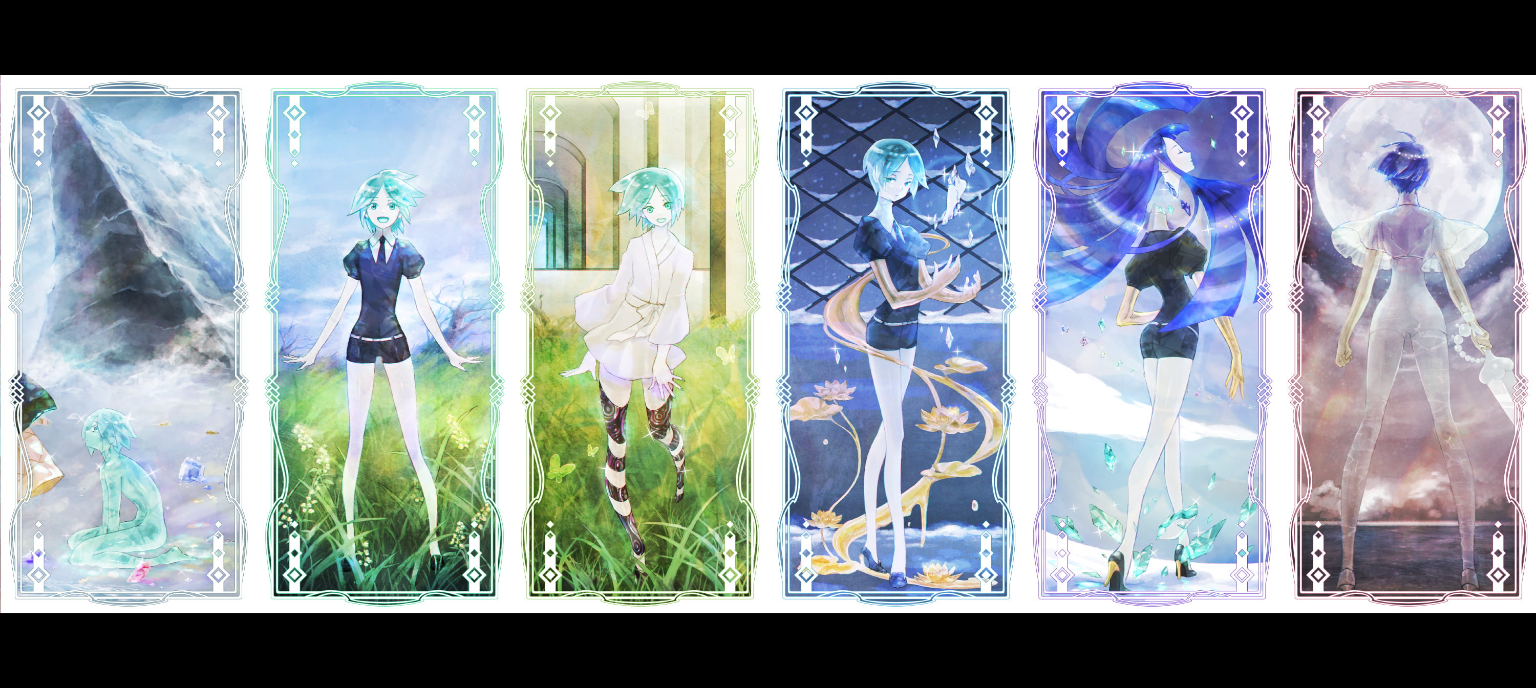 houseki, phosphophyllite, konachan, com, rei, 2K, 258258, kuni, anthropomorphism, HD Wallpaper