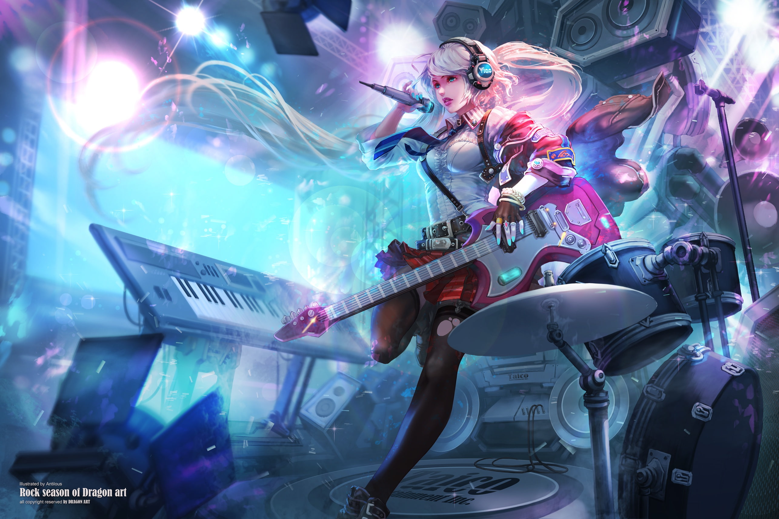 art, 2K, concert, tagme artist, girl, singer, anime, HD Wallpaper