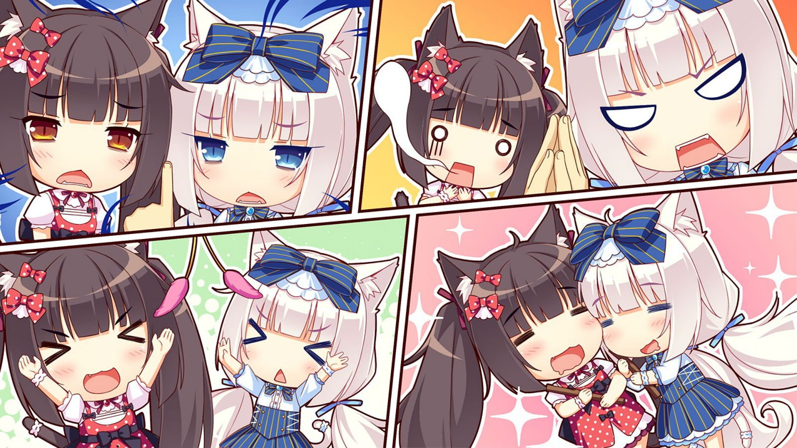 (sayori), 720P, nekopara, game, chibi, chocola, vanilla, catgirl, sayori, HD Wallpaper
