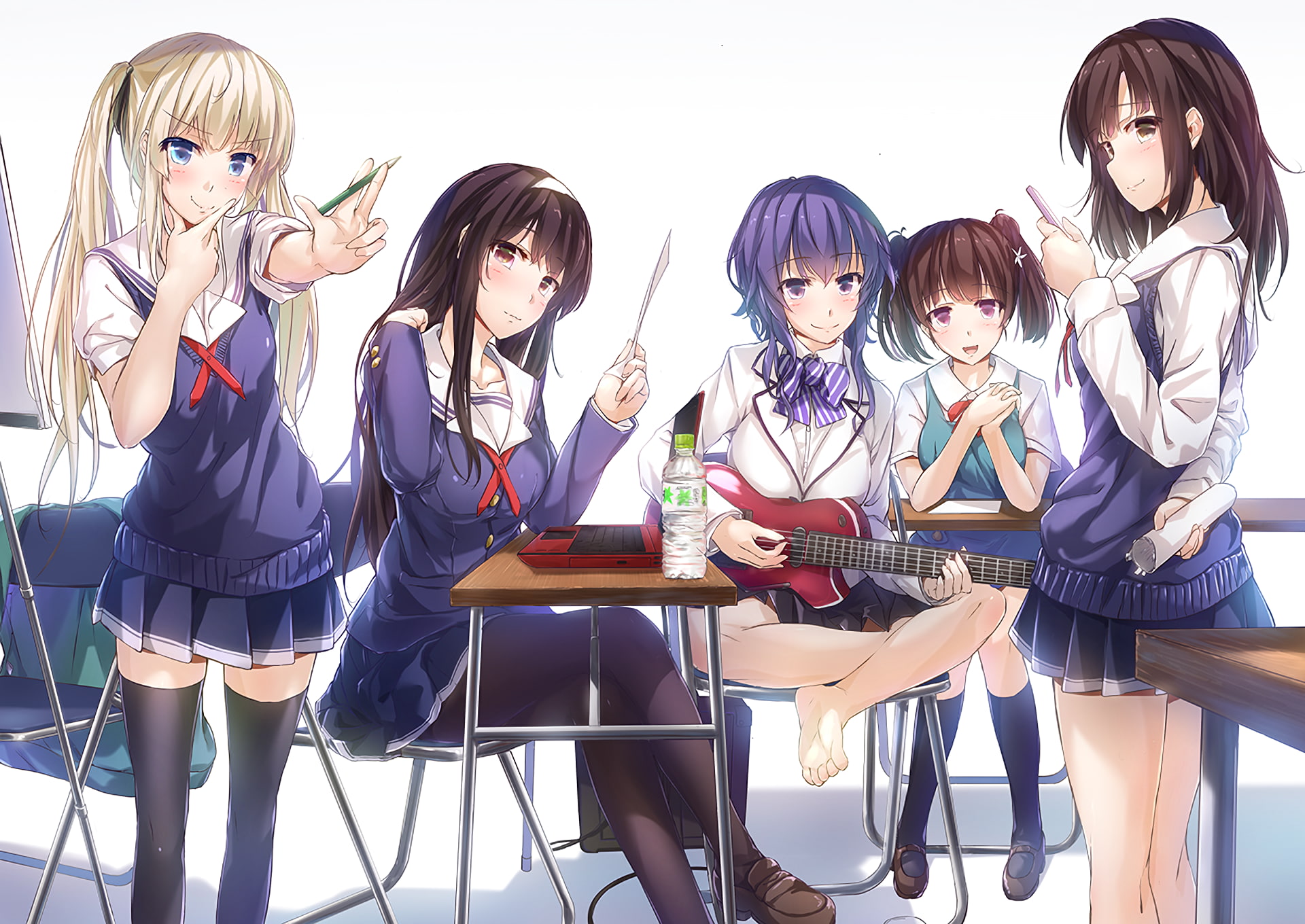 anime girls, Kasumigaoka Utaha, Sawamura Eriri Spencer, Hyoudou Michiru, Katou Megumi, Hashima Izumi, anime, 1080P, Saenai Heroine no Sodatekata, HD Wallpaper