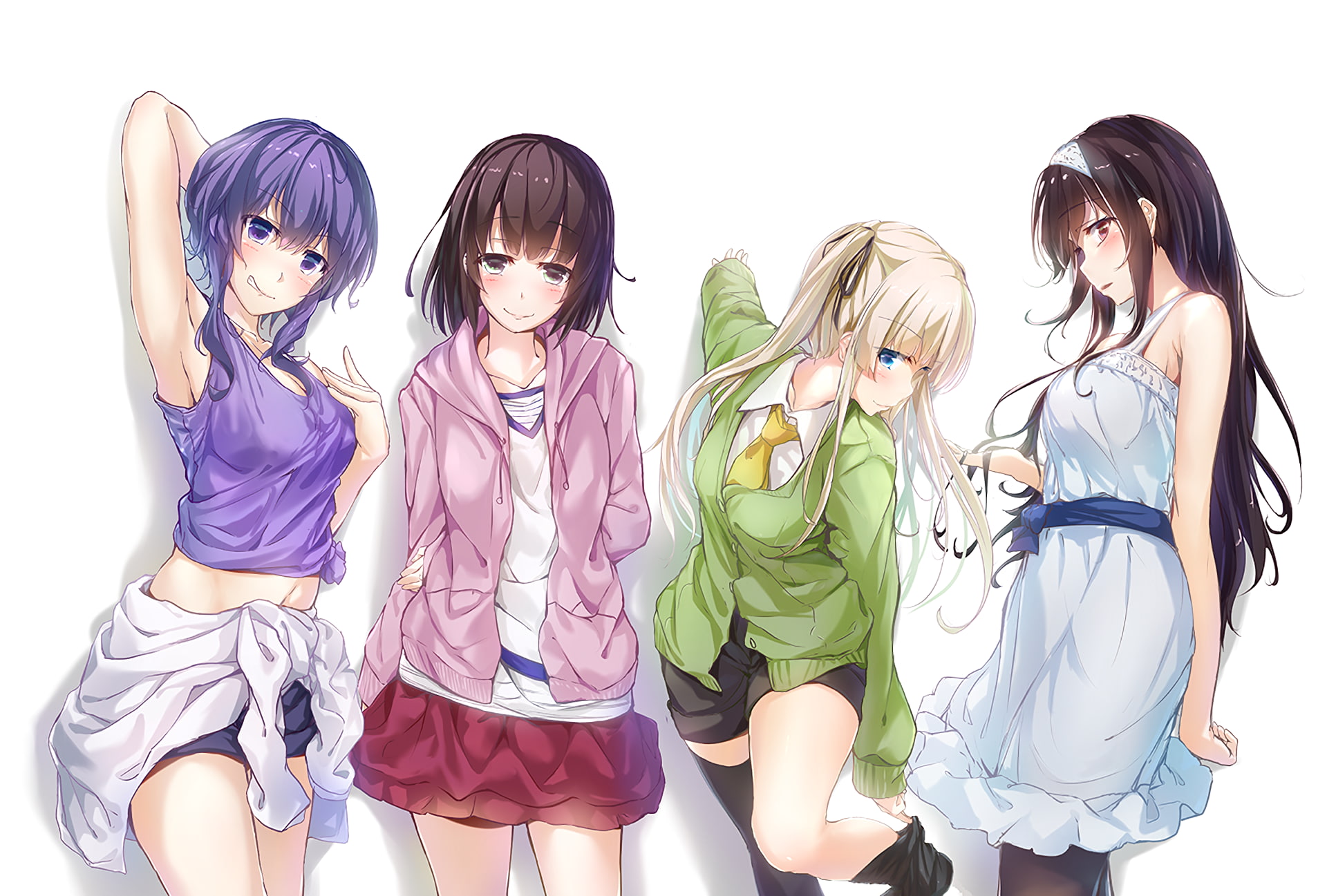 Kasumigaoka Utaha, Hyoudou Michiru, anime, Katou Megumi, anime girls, 1080P, Saenai Heroine no Sodatekata, Sawamura Eriri Spencer, HD Wallpaper