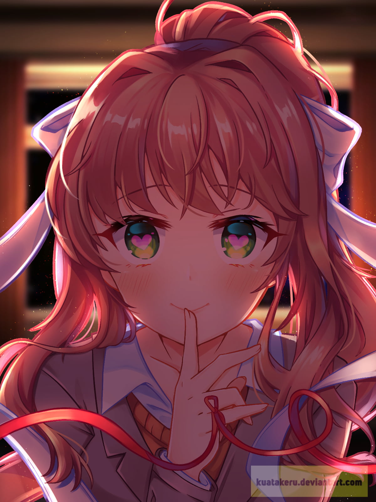 Video Game Horror, video game characters, 720P, Monika (Doki Doki Literature Club), DDLC, video game girls, visual novel, video games, Doki Doki Literature Club, Phone HD Wallpaper