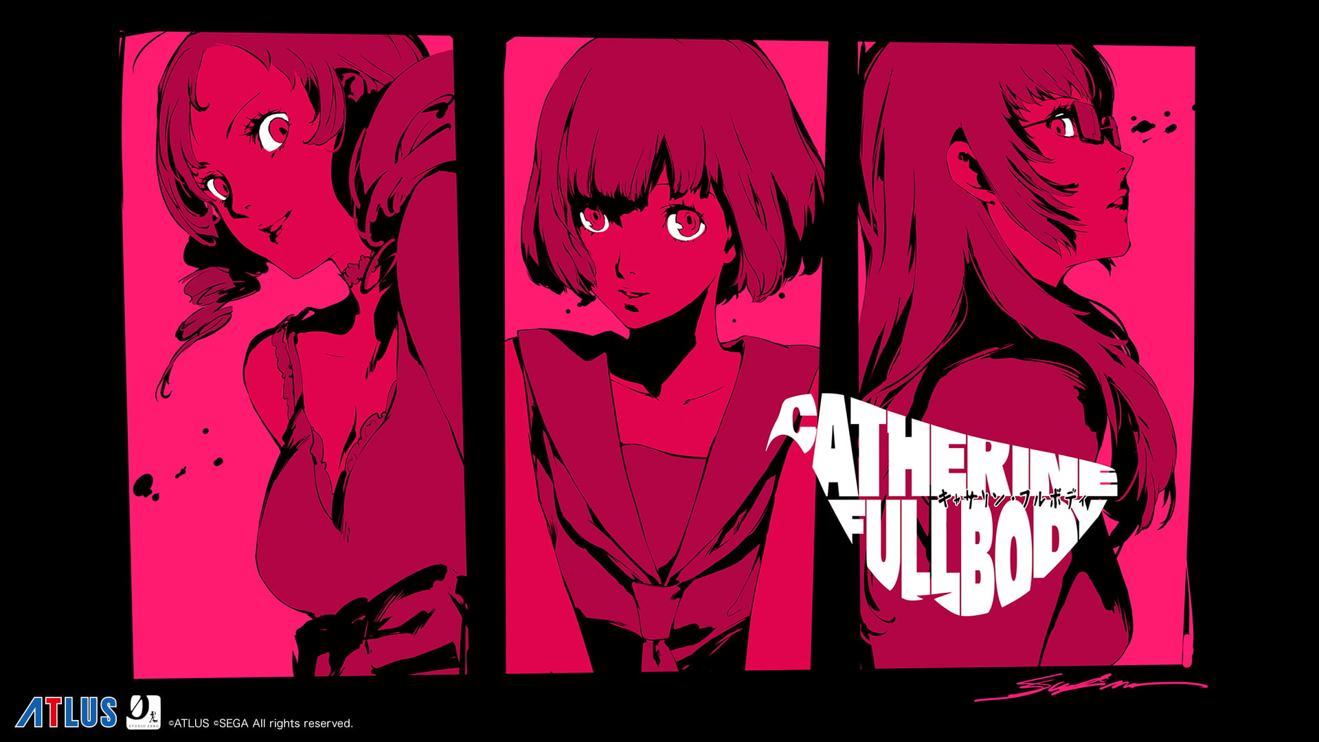 signed, katherine, mcbride, soejima, com, glasses, polychromatic, atlus, 1080P, logo, shigenori, short, full, konachan, long, body, catherine, seifuku, HD Wallpaper
