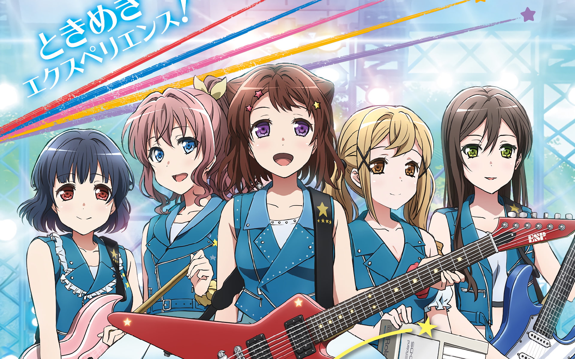 Arisa Ichigaya, Kasumi Toyama, BanG Dream!, Anime, Saaya Yamabuki, Tae Hanazono, Rimi Ushigome, 1080P, HD Wallpaper