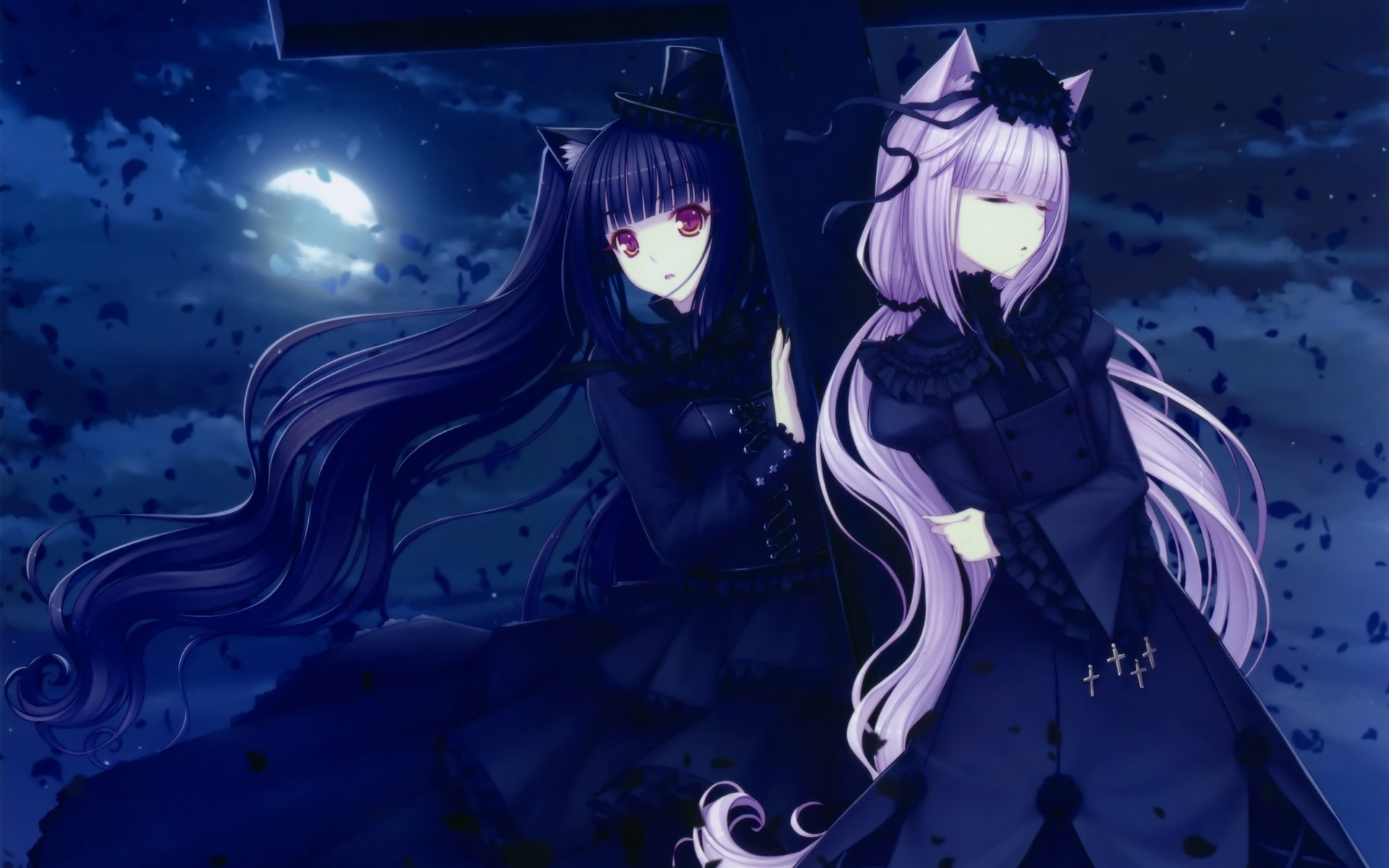 vanilla, anime, 1080P, chocolat, works, Nekomimi, girls, neko, sayori, ears, animal, HD Wallpaper