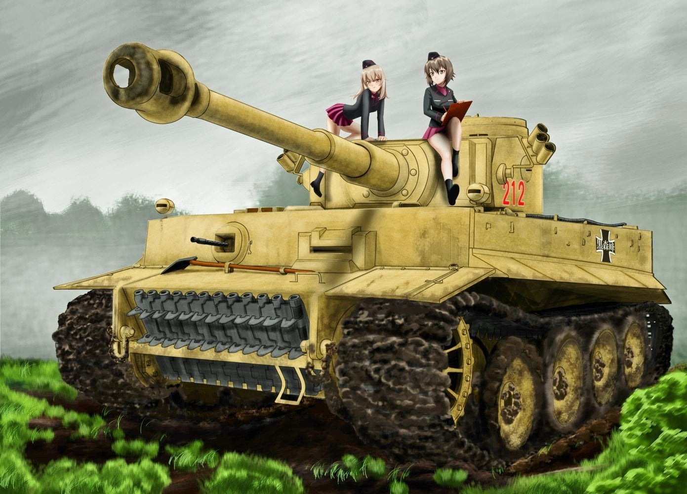 adult, mode of transportation, Erika Itsumi, Girls und Panzer, fighting, military, standing, 720P, real people, transportation, outdoors, nature, people, HD Wallpaper