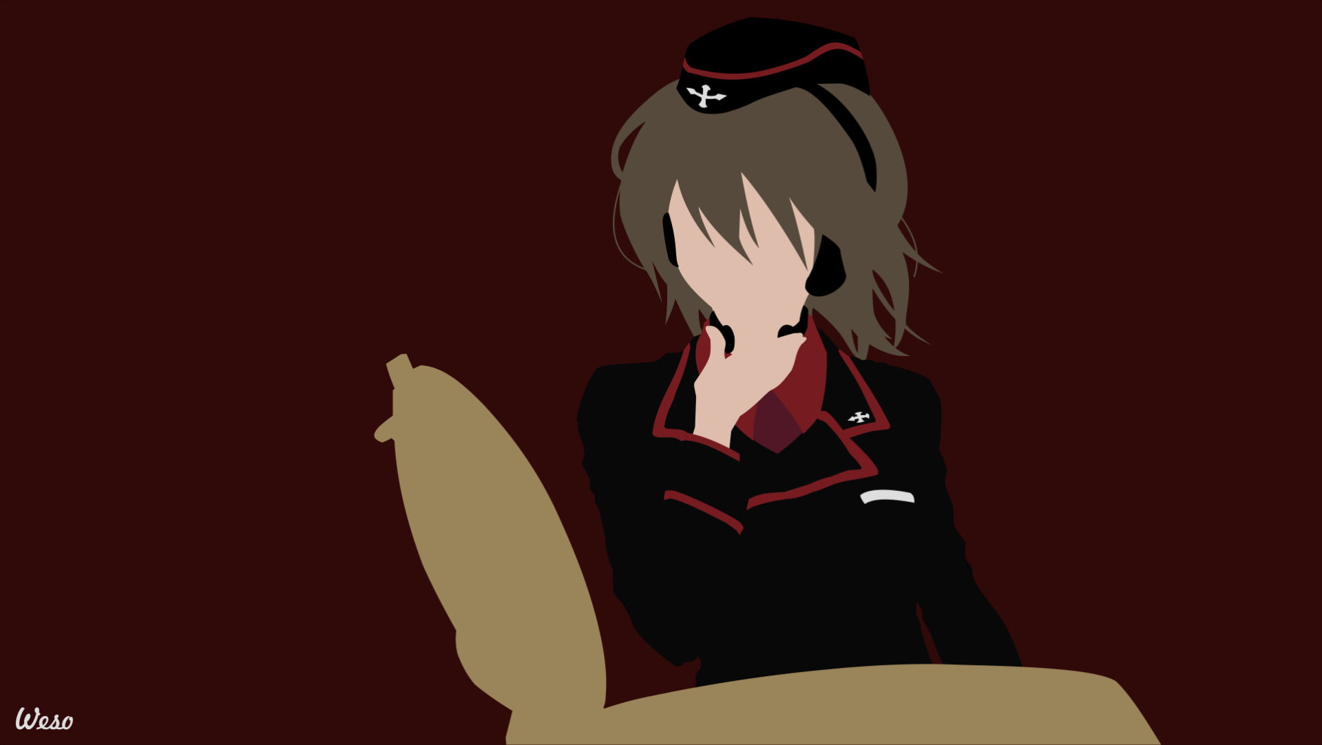 1080P, Maho Nishizumi, Girls und Panzer, Anime, Minimalist, HD Wallpaper