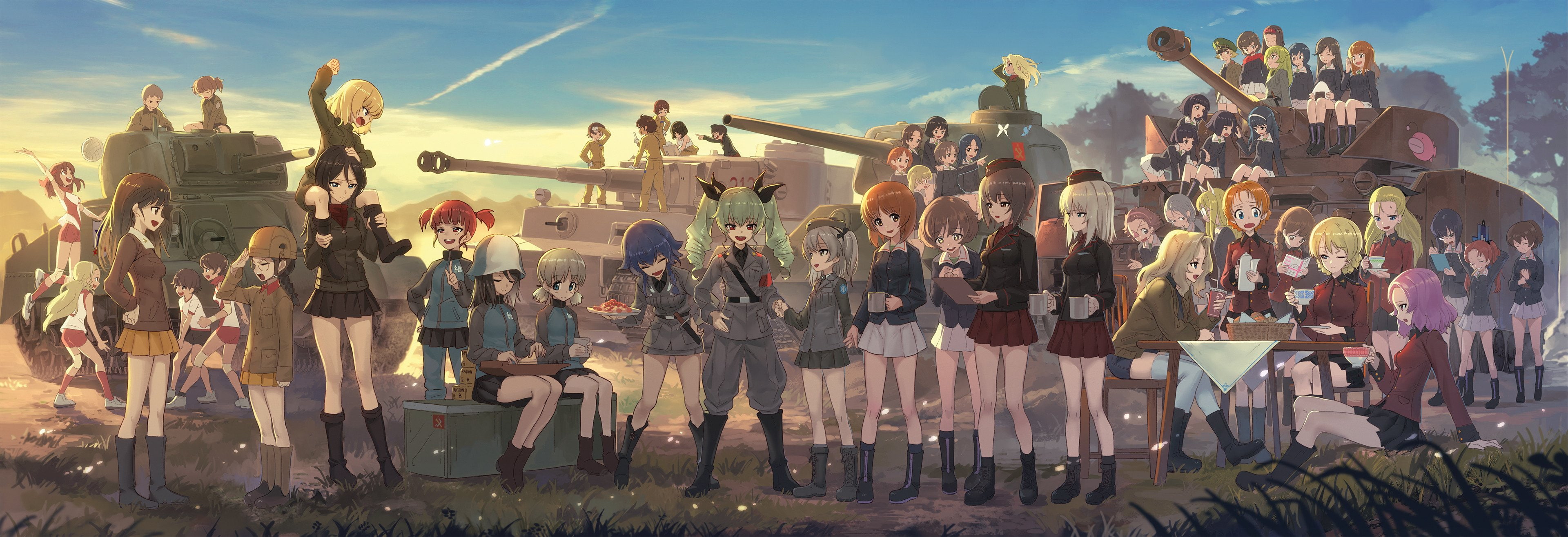 IS-2, Yuuki Utsugi, Nekota (Girls und Panzer), 4K, Klara (Girls und Panzer), Kadotani Anzu, Hoshino (Girls und Panzer), Nishizumi Maho, Suzuki (Girls und Panzer), HD Wallpaper