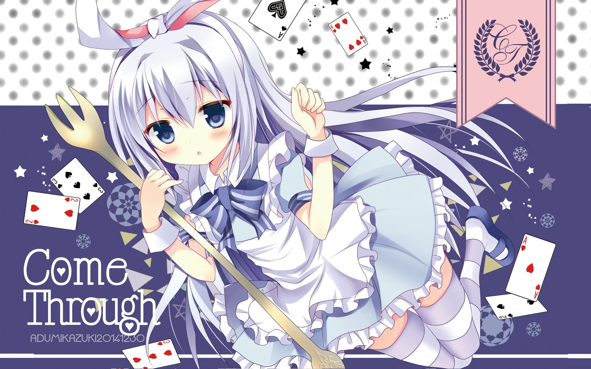thighhighs, usagi, hair, dress, kafuu, 1080P, chino, wonderland, gochuumon, long, cosplay, azumi, desu, alice, ka-, kazuki, HD Wallpaper