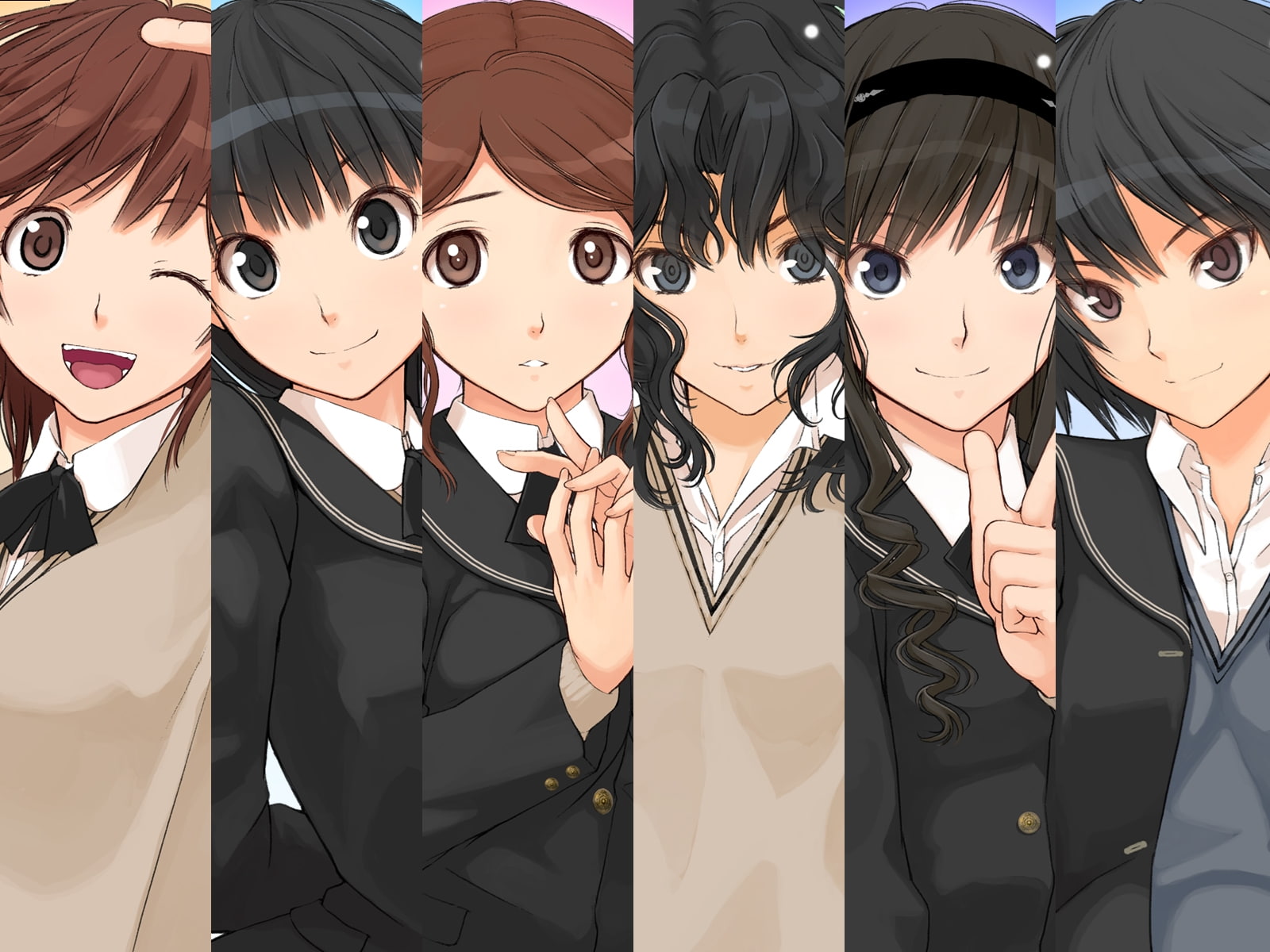 takayama, morishima, amagami, group, rihoko, brown, seifuku, sae, tsukasa, nakata, nanasaki, sakurai, tanamachi, ayatsuji, hair, kisai, haruka, 720P, kaoru, HD Wallpaper