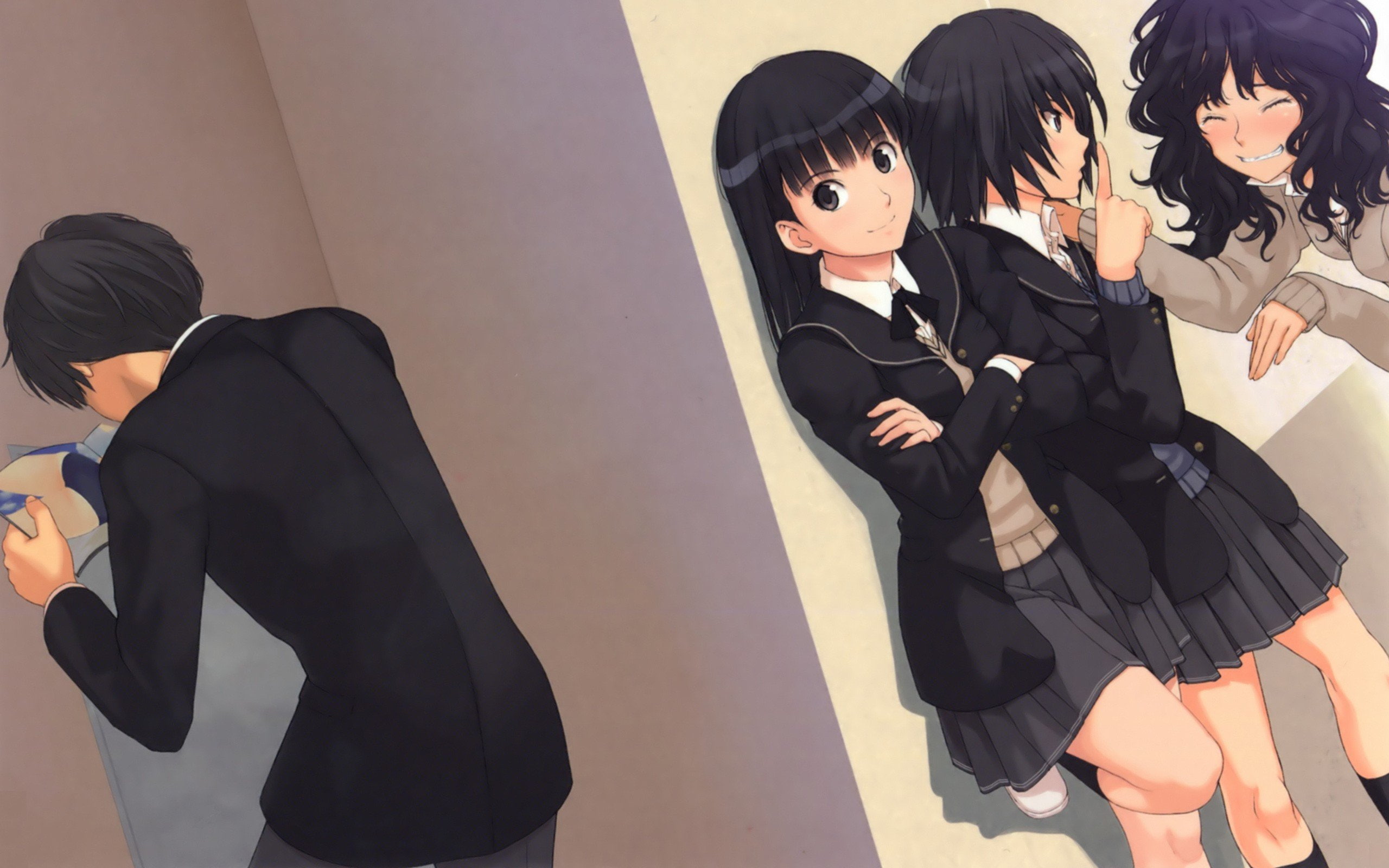 junichi, 2K, amagami, uniforms, takayama, tanamachi, kisai, girls, nanasaki, school, kaoru, tsukasa, tachibana, anime, ayatsuji, HD Wallpaper