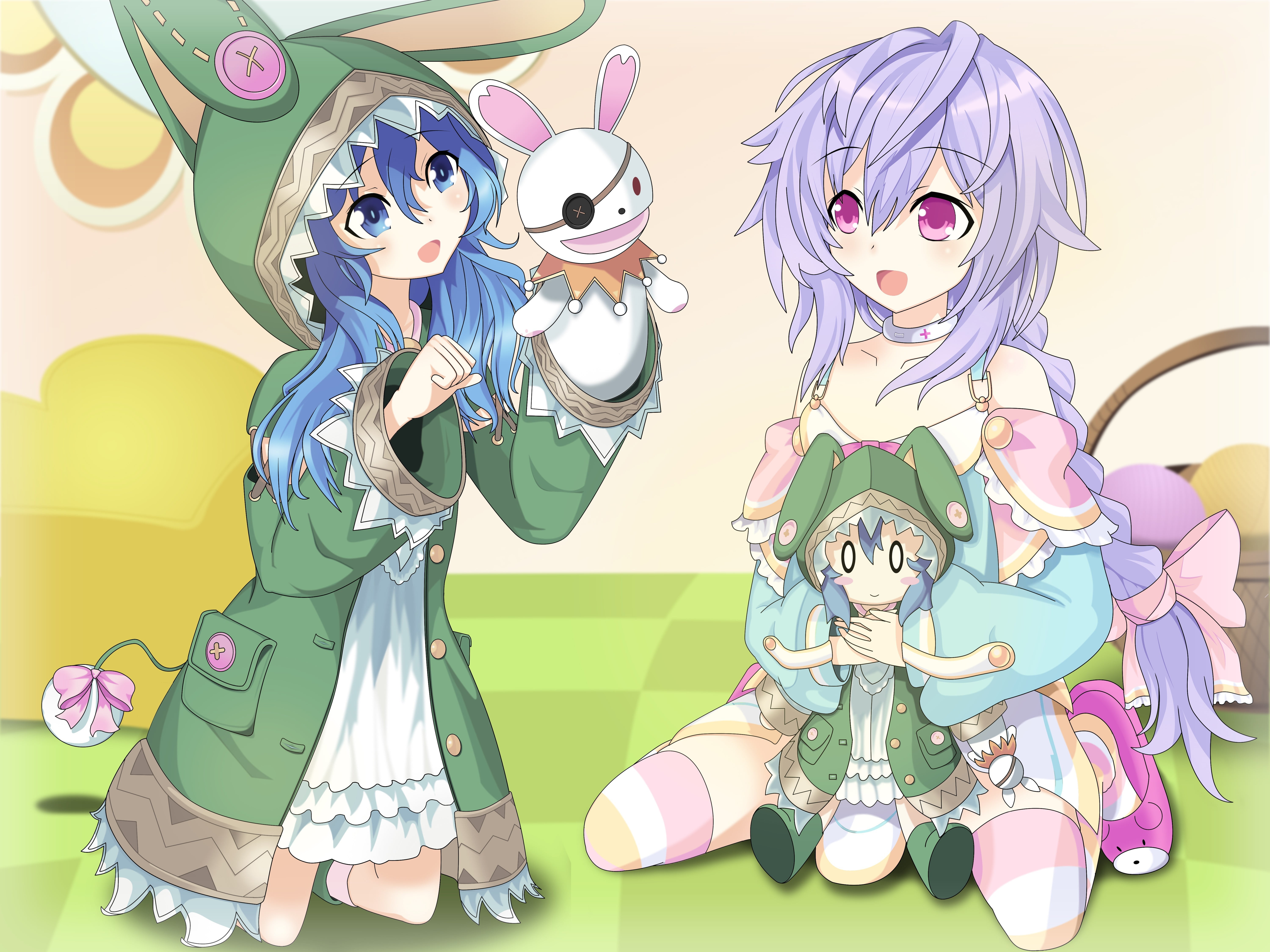 male likeness, female likeness, blue eyes, 5K, large group of objects, human representation, art and craft, Date A Live, blue hair, mammal, representation, HD Wallpaper