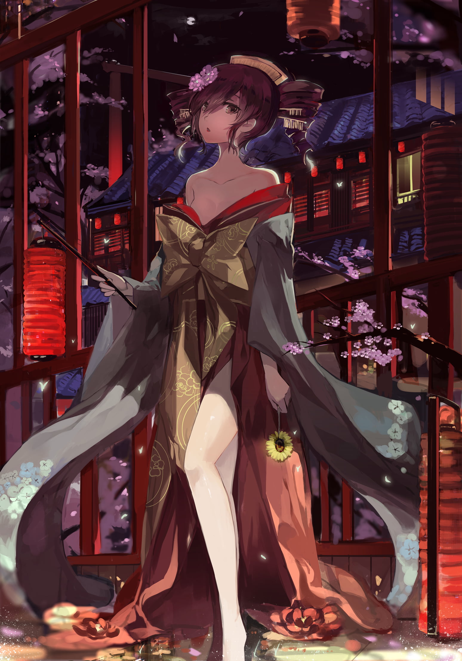traditional clothing, adult, young adult, red, fashion, young women, lifestyles, one person, anime, hairstyle, architecture, 1080P, beauty, built structure, Phone HD Wallpaper