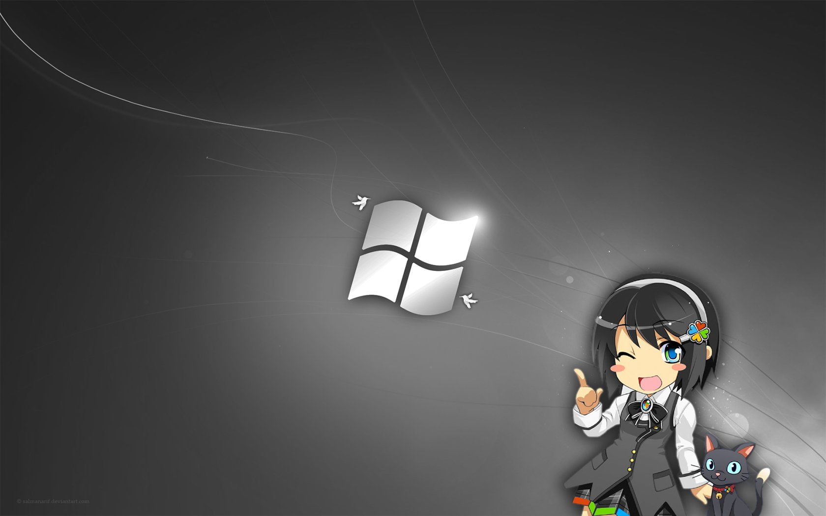 Anime, Microsoft, Windows, Windows 7, 720P, Os-tan, Nanami Madobe, HD Wallpaper