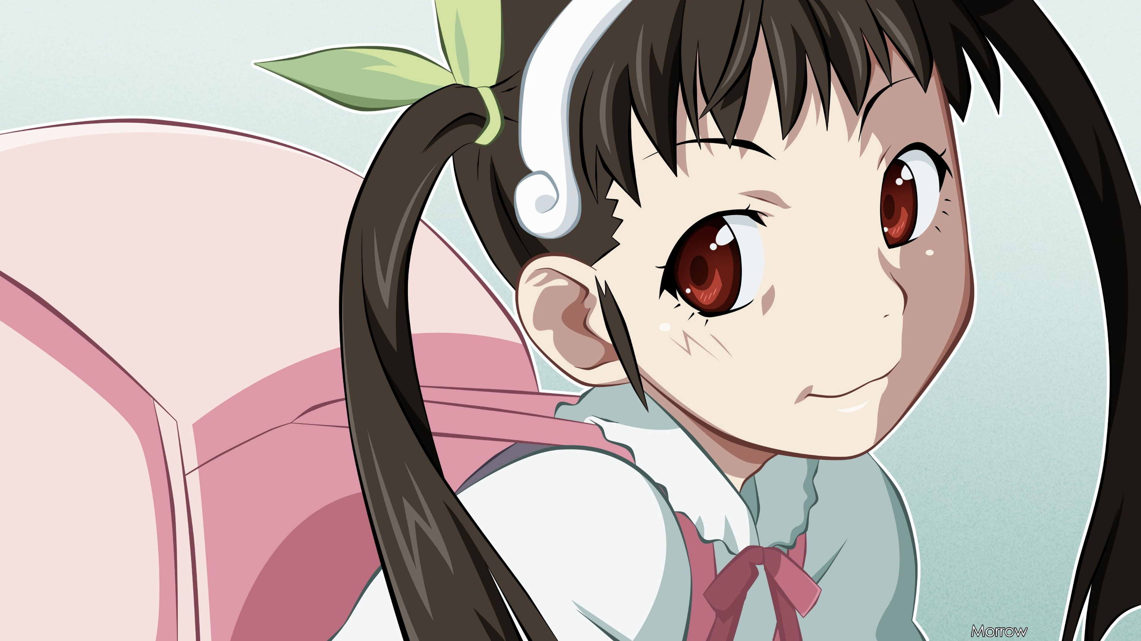 creativity, indoors, pink color, Monogatari Series, representation, Hachikuji Mayoi, day, portrait, nature, low angle view, art and craft, 2K, anime girls, HD Wallpaper